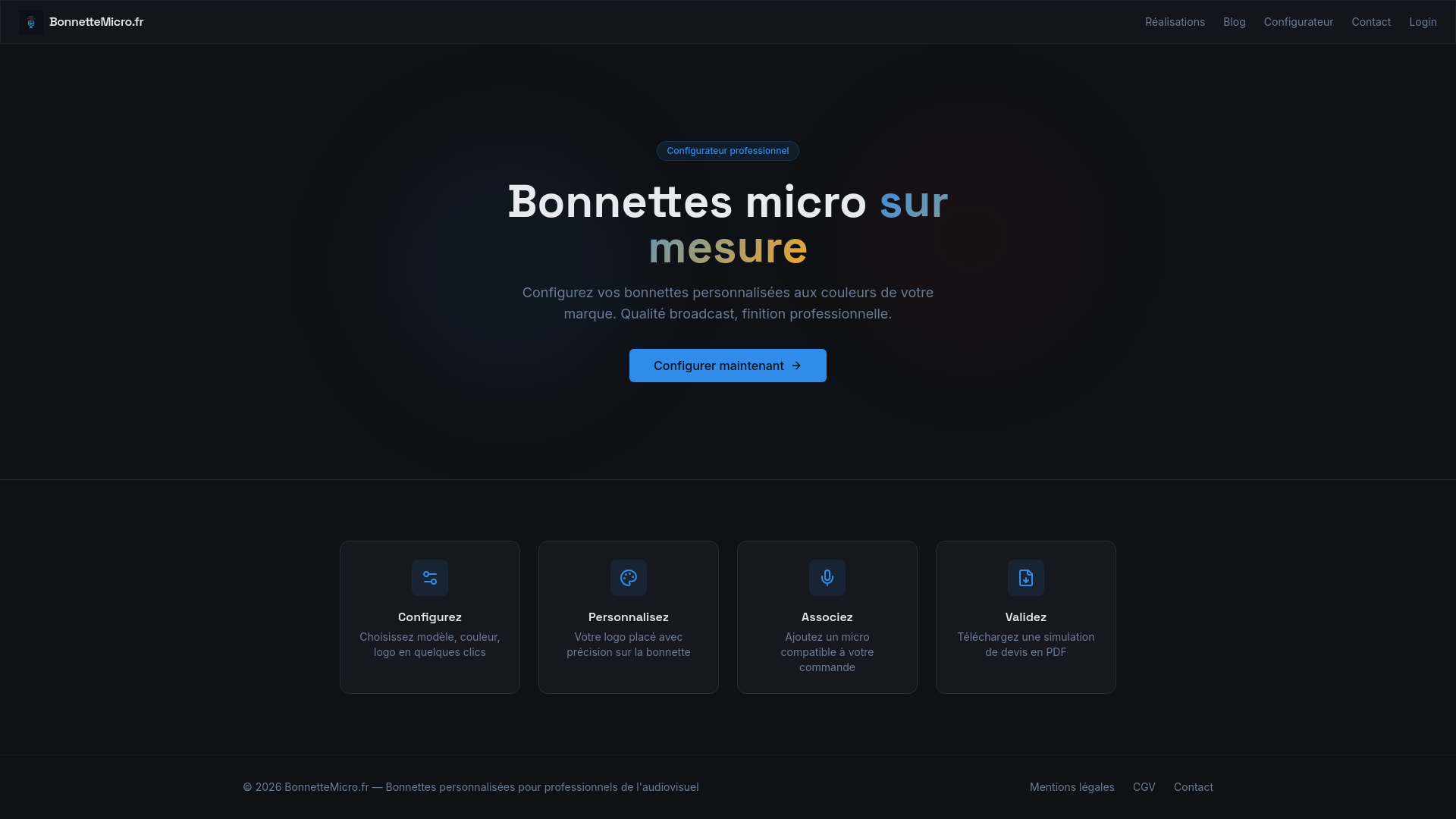 BonnetteMicro.fr — Bonnettes micro personnalisées