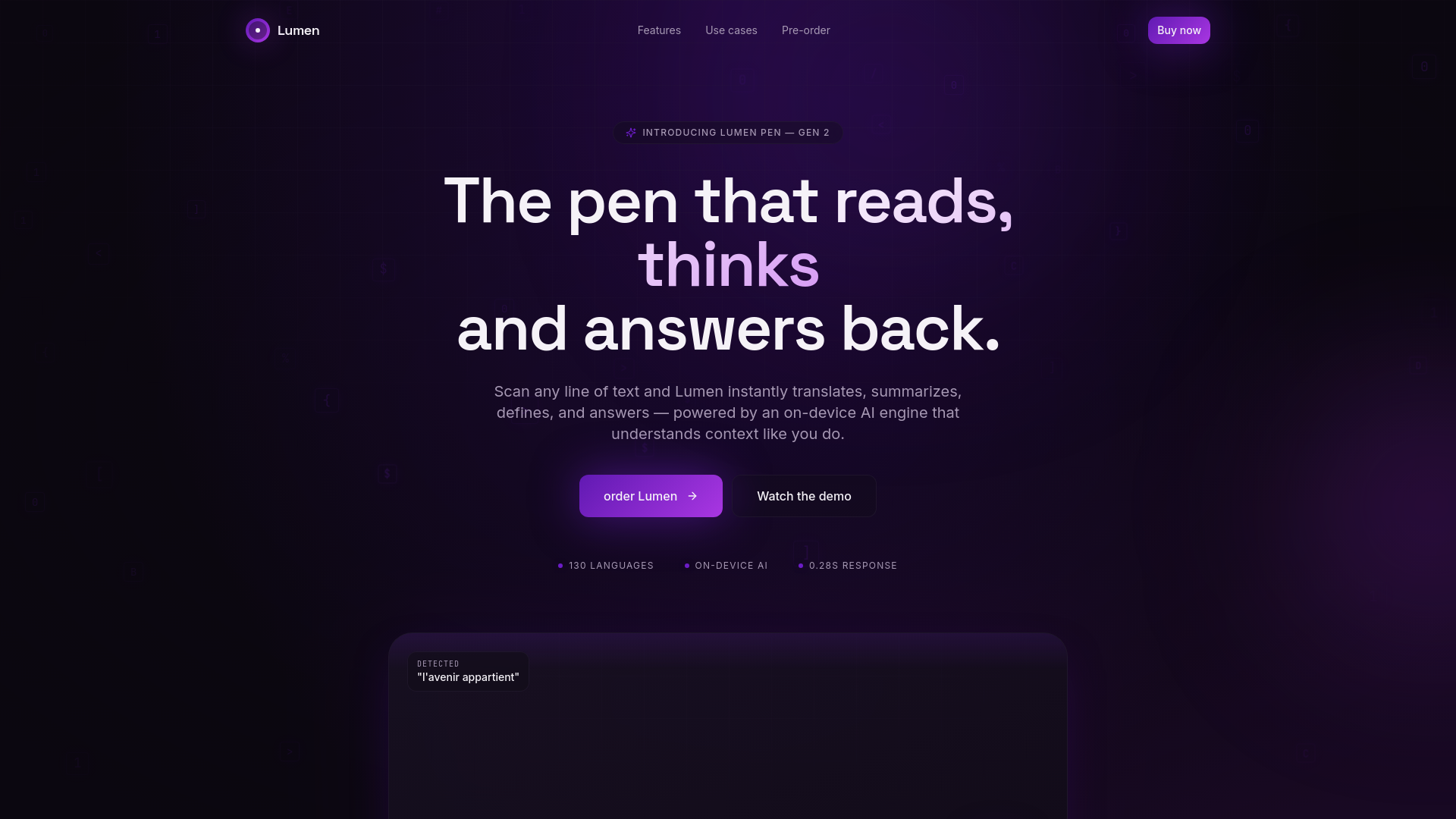 Lumen AI Pen — ChatGPT-Powered Smart Scanner & Translator