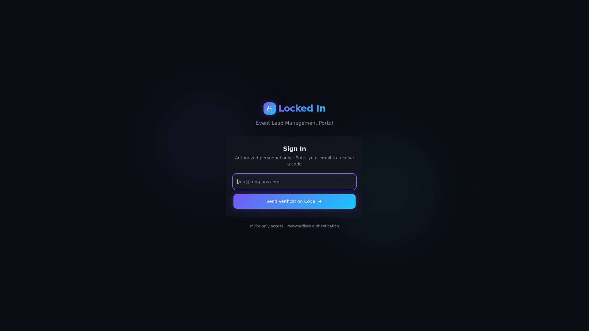 Locked In — Event Lead Management Portal