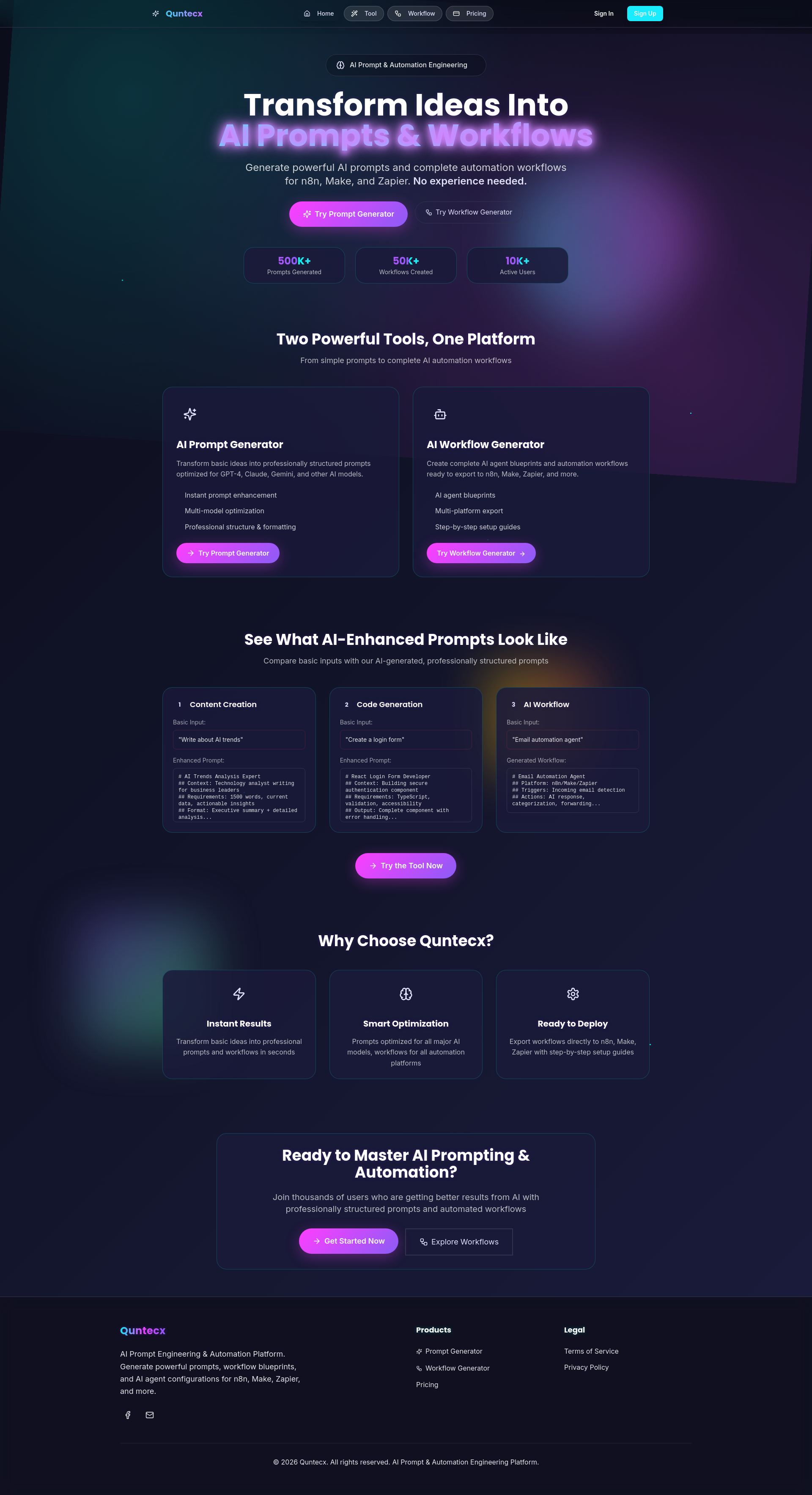 AI Prompt Generator - Best Free Prompt Optimizer Tool | Quntecx