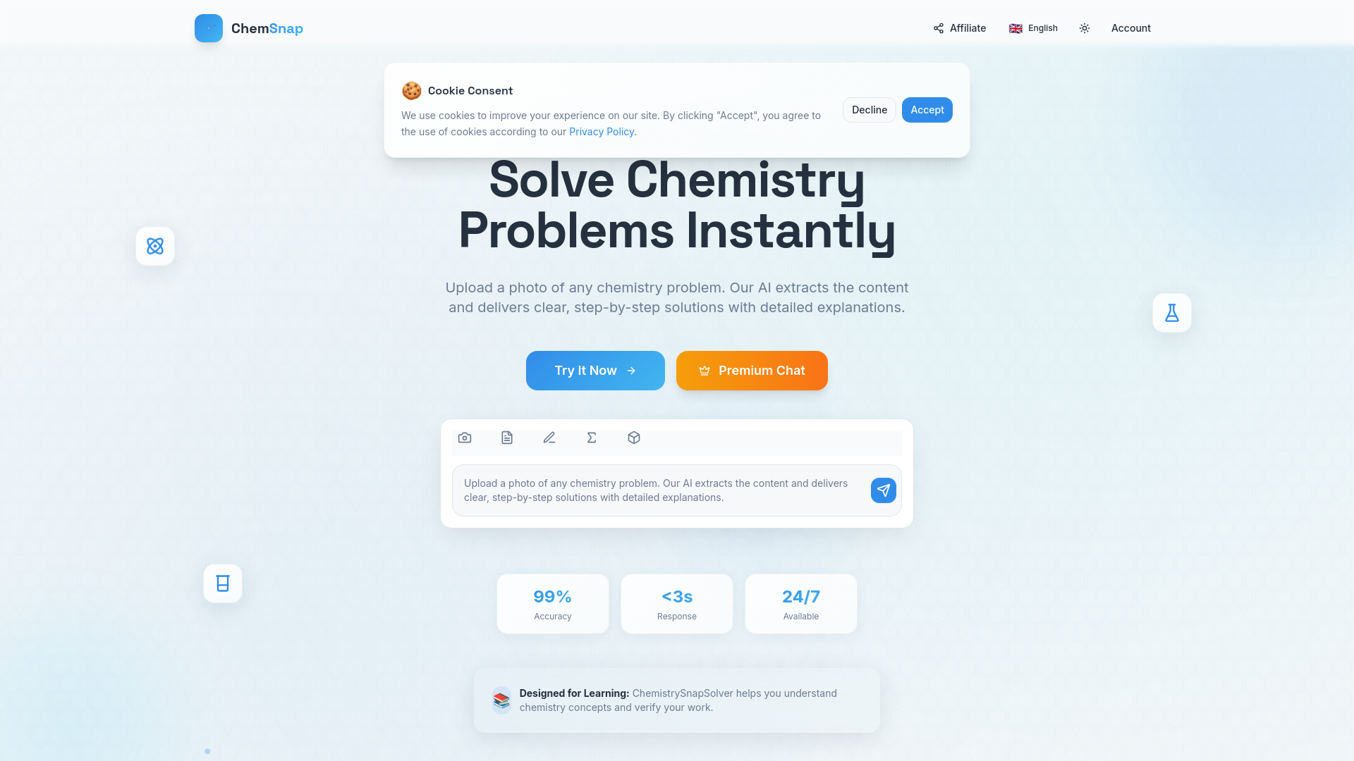 ChemistrySnapSolver - AI Chemistry Problem Solver