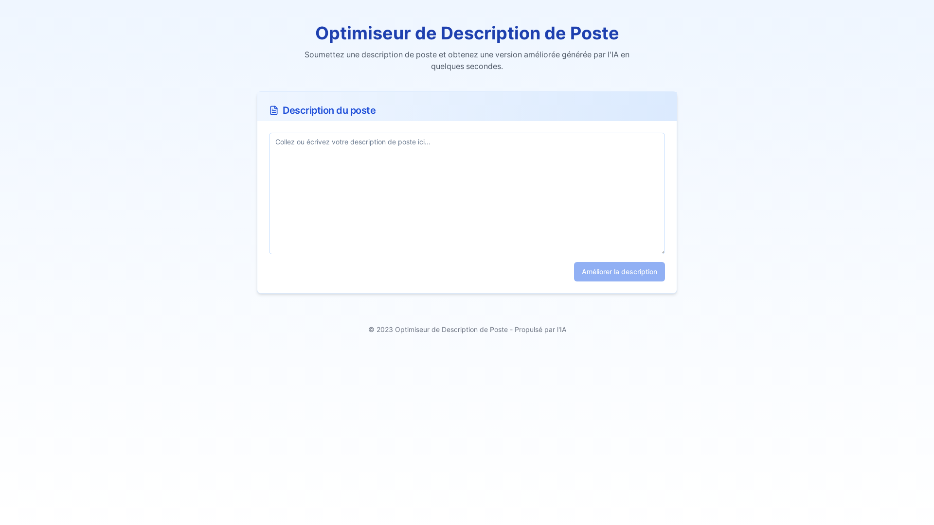 Professional Job Description Enhancement Platform