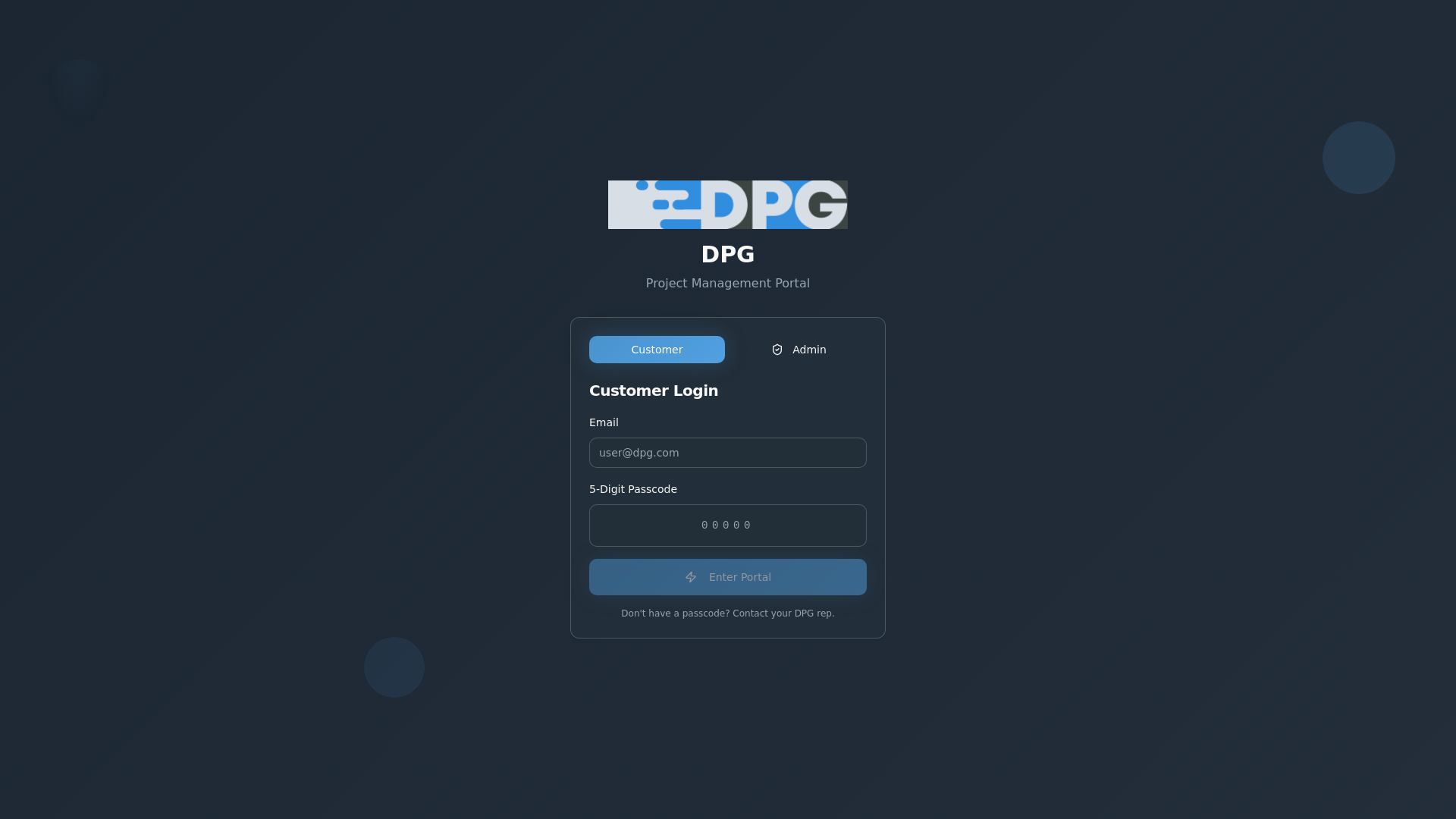 DPG Projects — Visual Production Portal