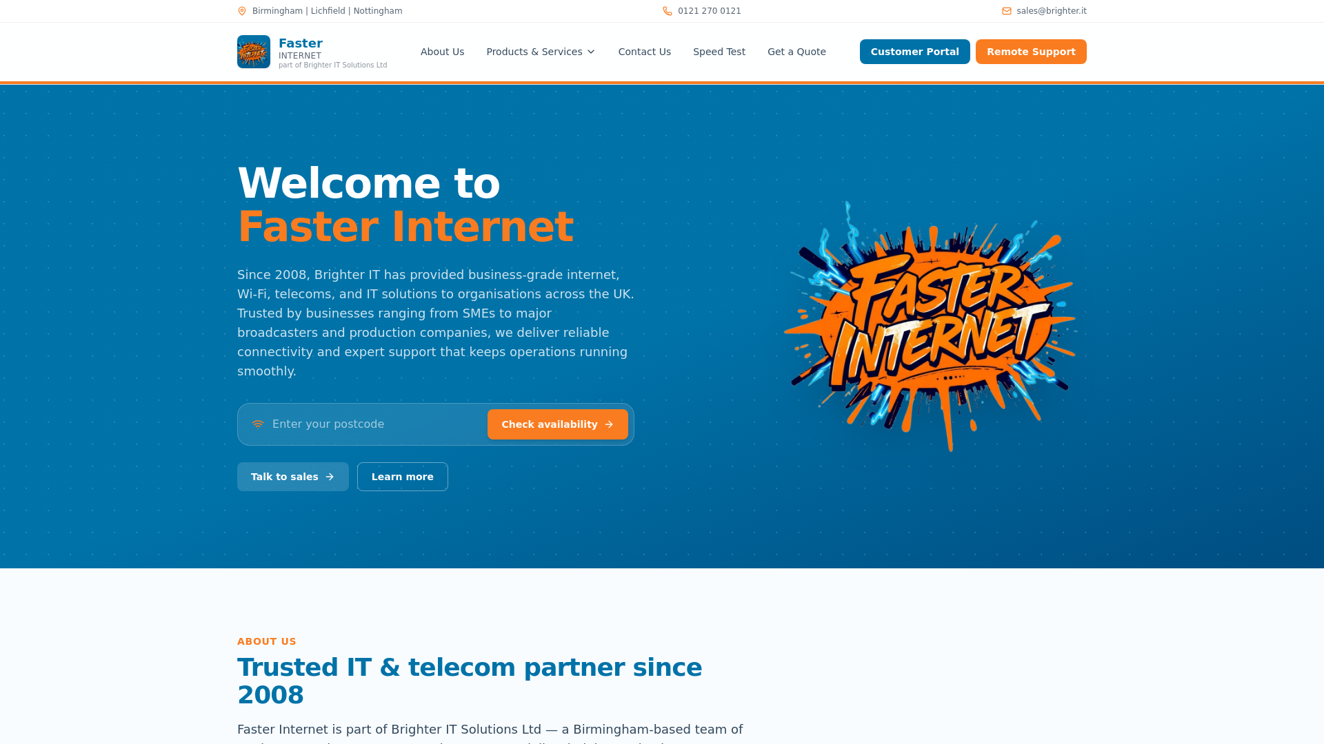 Faster Internet — IT, Telecom & Connectivity Experts