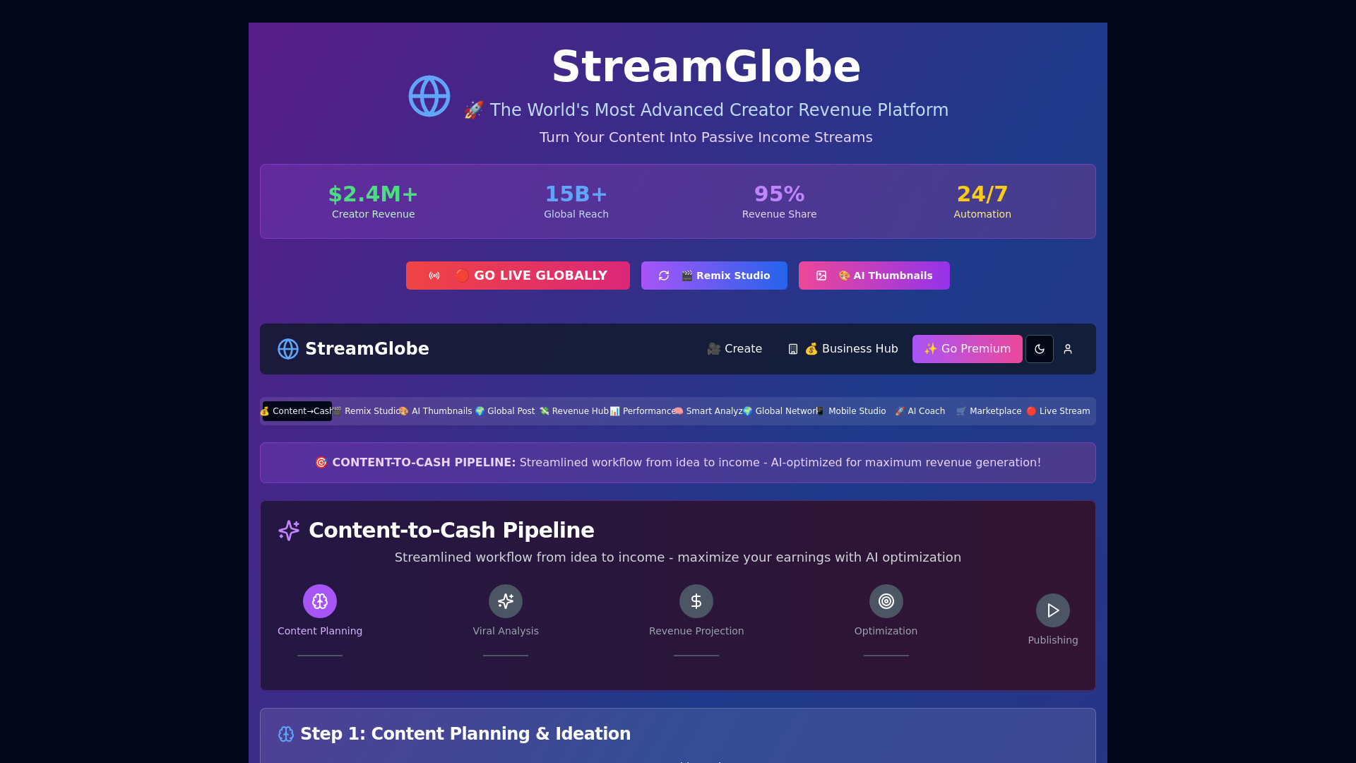 Stream Global StreamGlobe - Global Live Streaming Platform