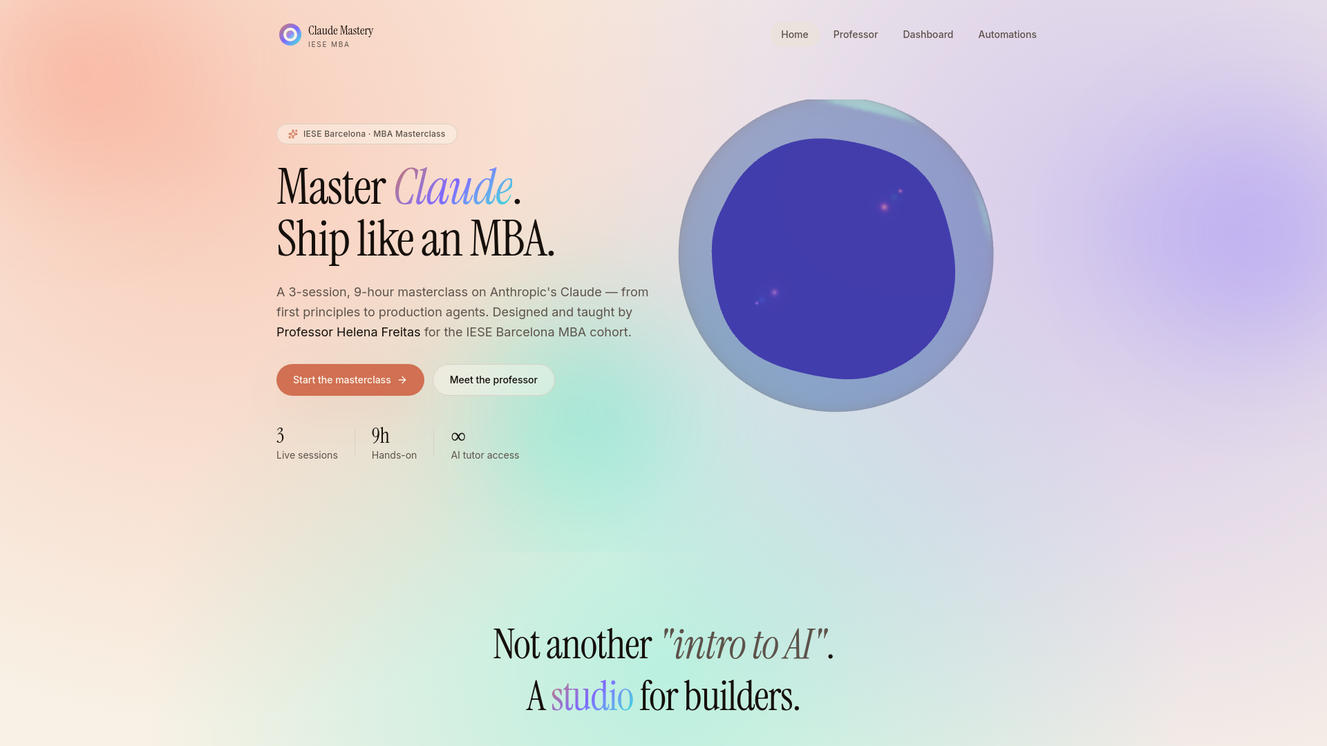 Claude Mastery — IESE MBA · Prof. Helena Freitas