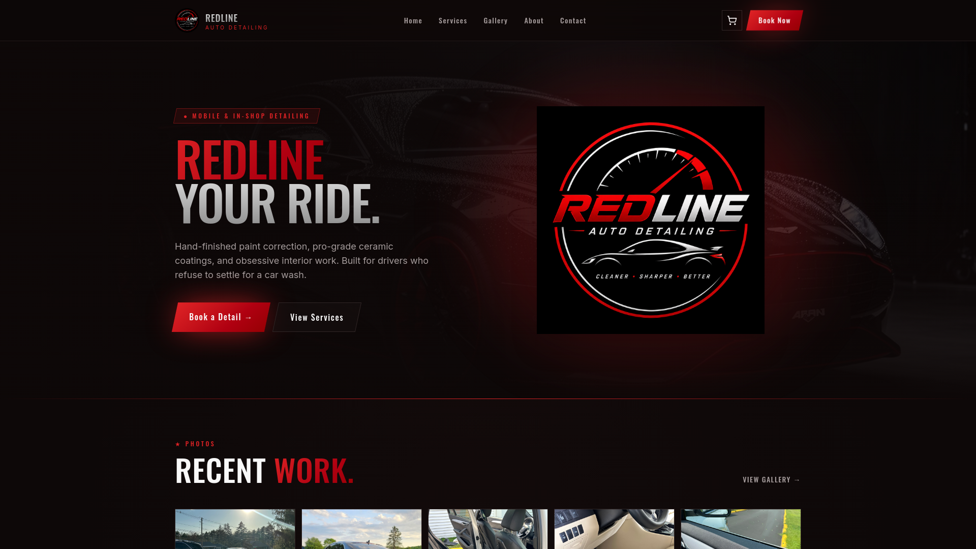 Redline Auto Detailing — Cleaner. Sharper. Better.