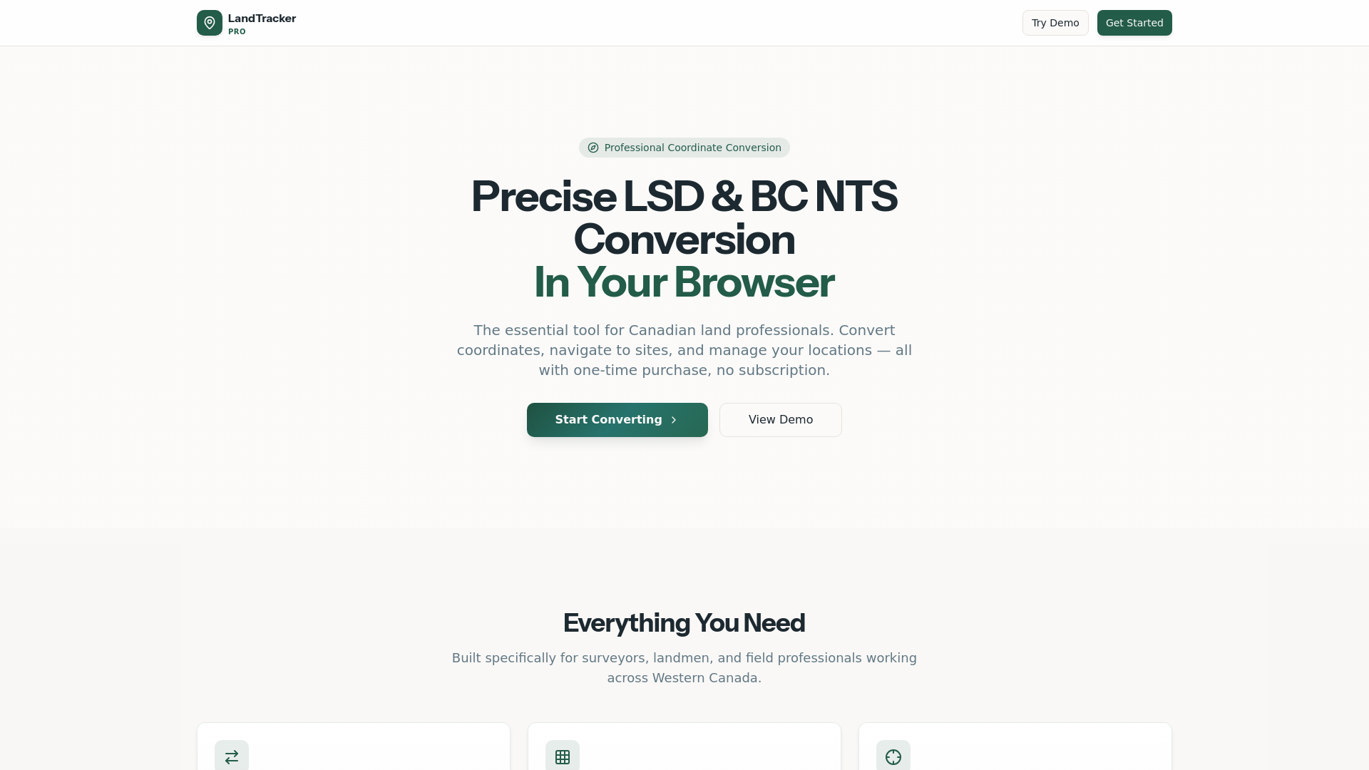 LandTracker PRO - Professional LSD & BC NTS Coordinate Conversion