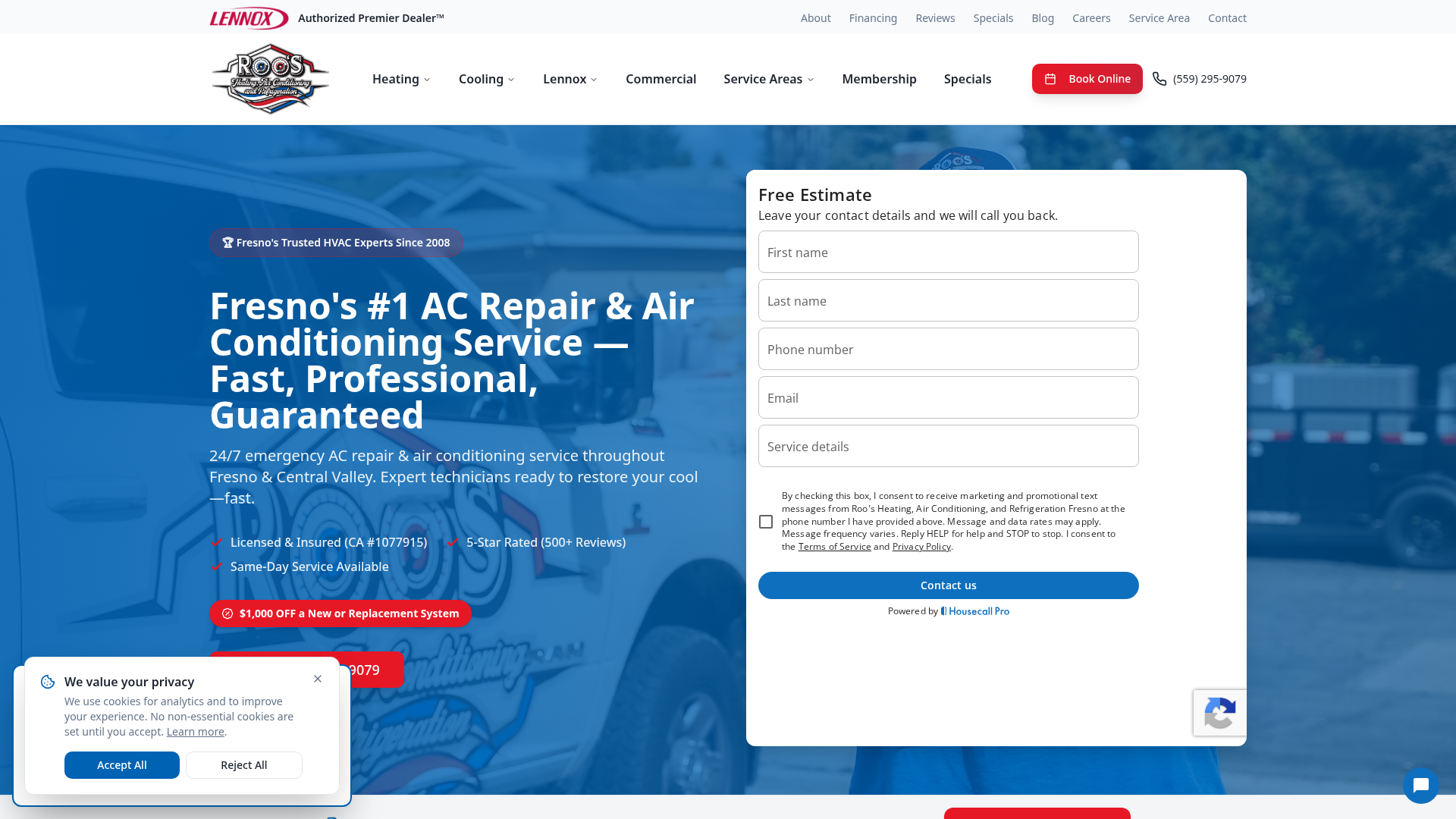 Roo's Heating, Air Conditioning, Refrigeration, and AC Repair Fresno
