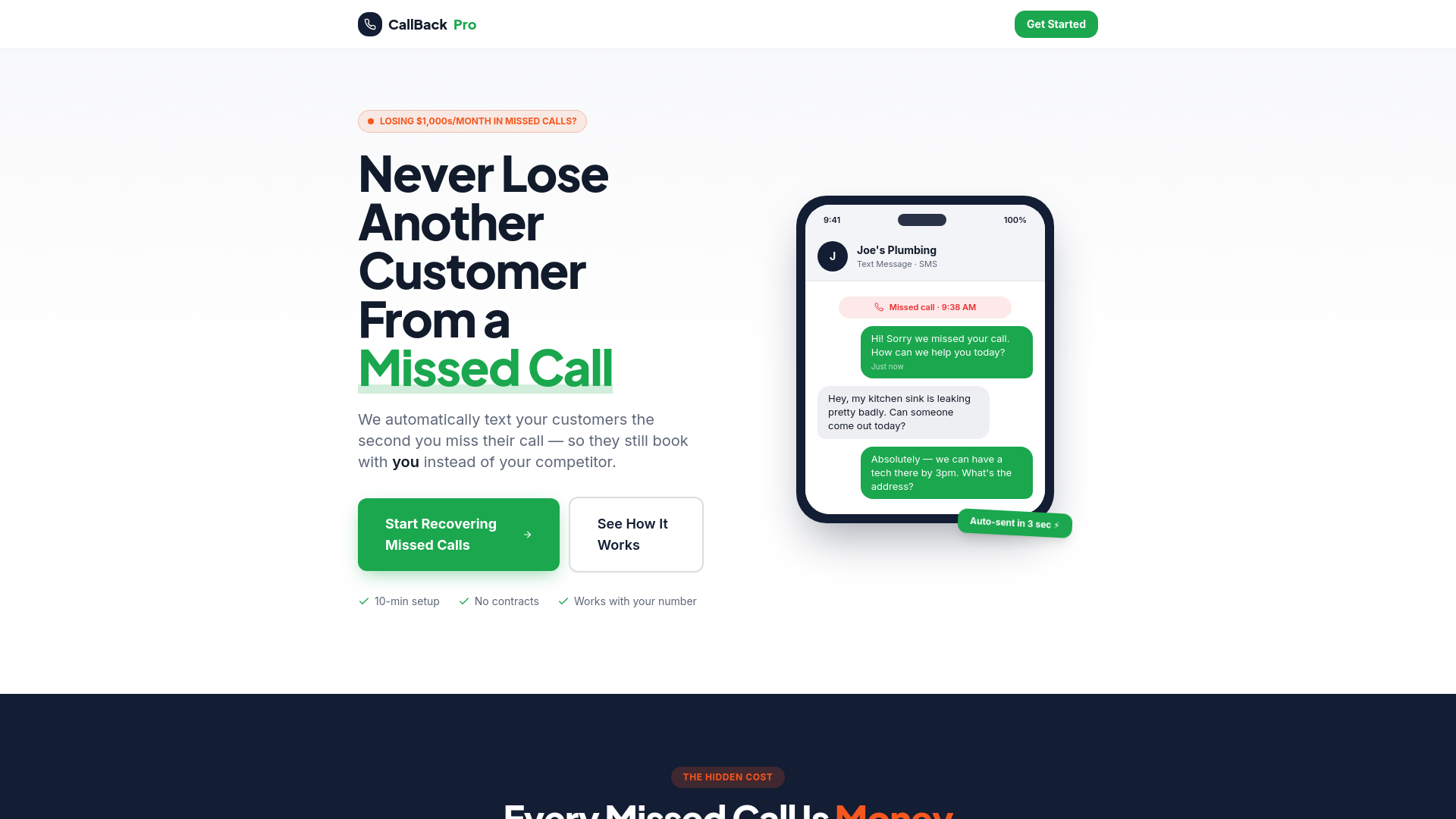 CallBack Pro — Never Lose Another Customer From a Missed Call