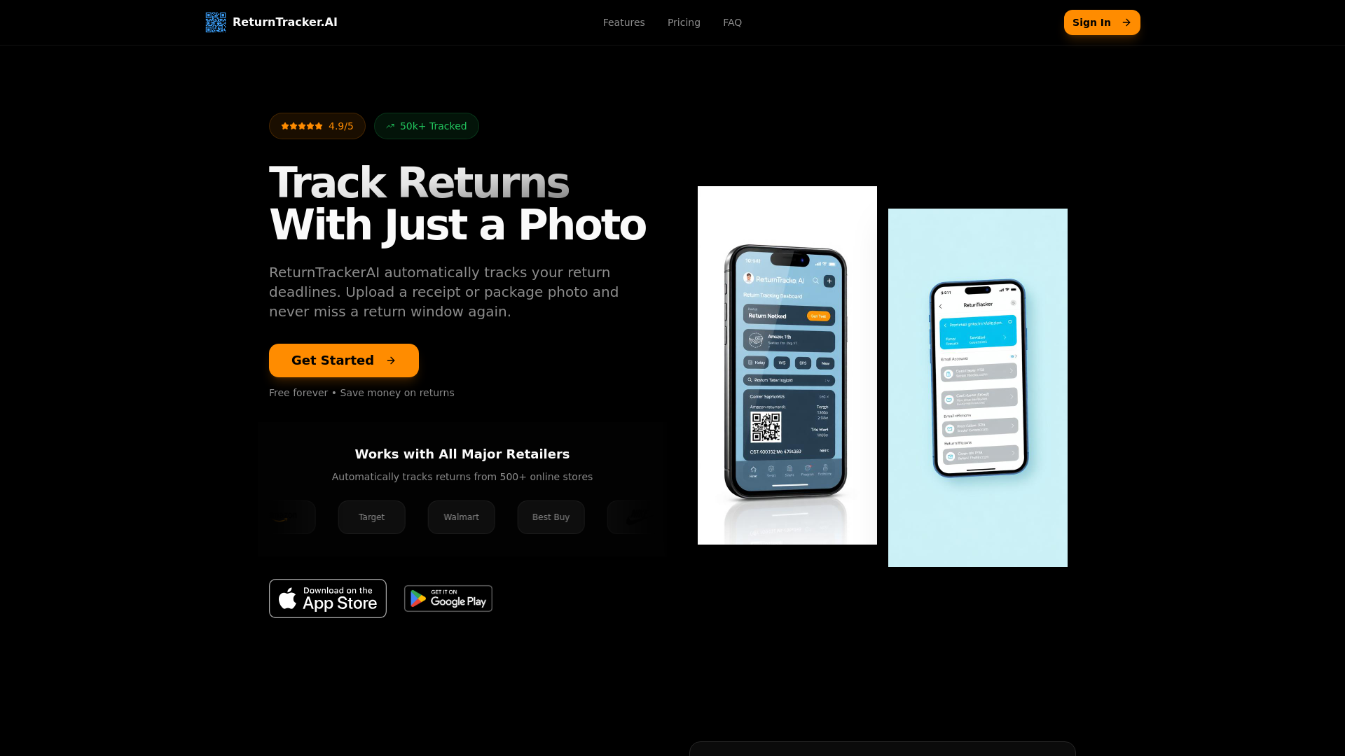 ReturnTrackerAI - Effortless Return Management