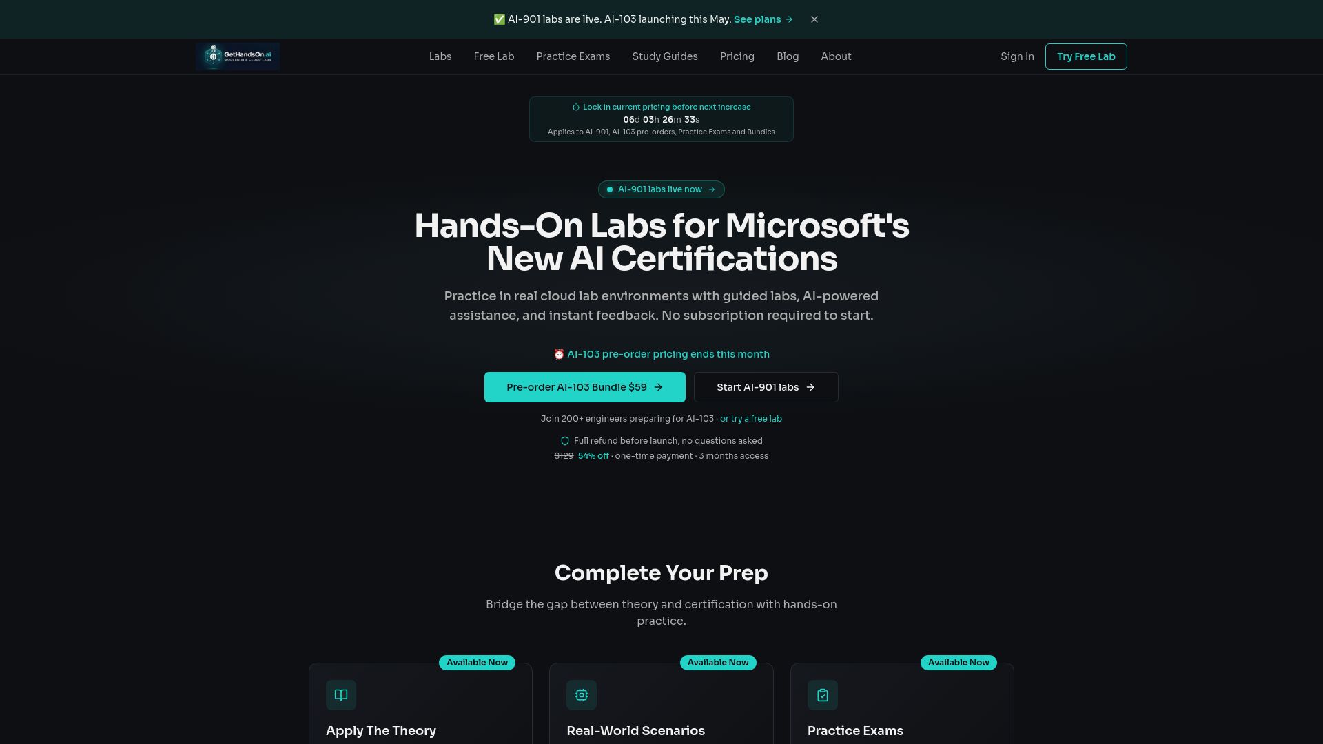 AI Certification Labs: AI-901, AI-103, AI-20 | GetHandsOn.ai