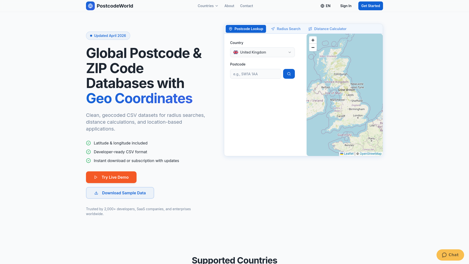 PostcodeWorld - Global Postcode & ZIP Code Databases with Geo Coordinates