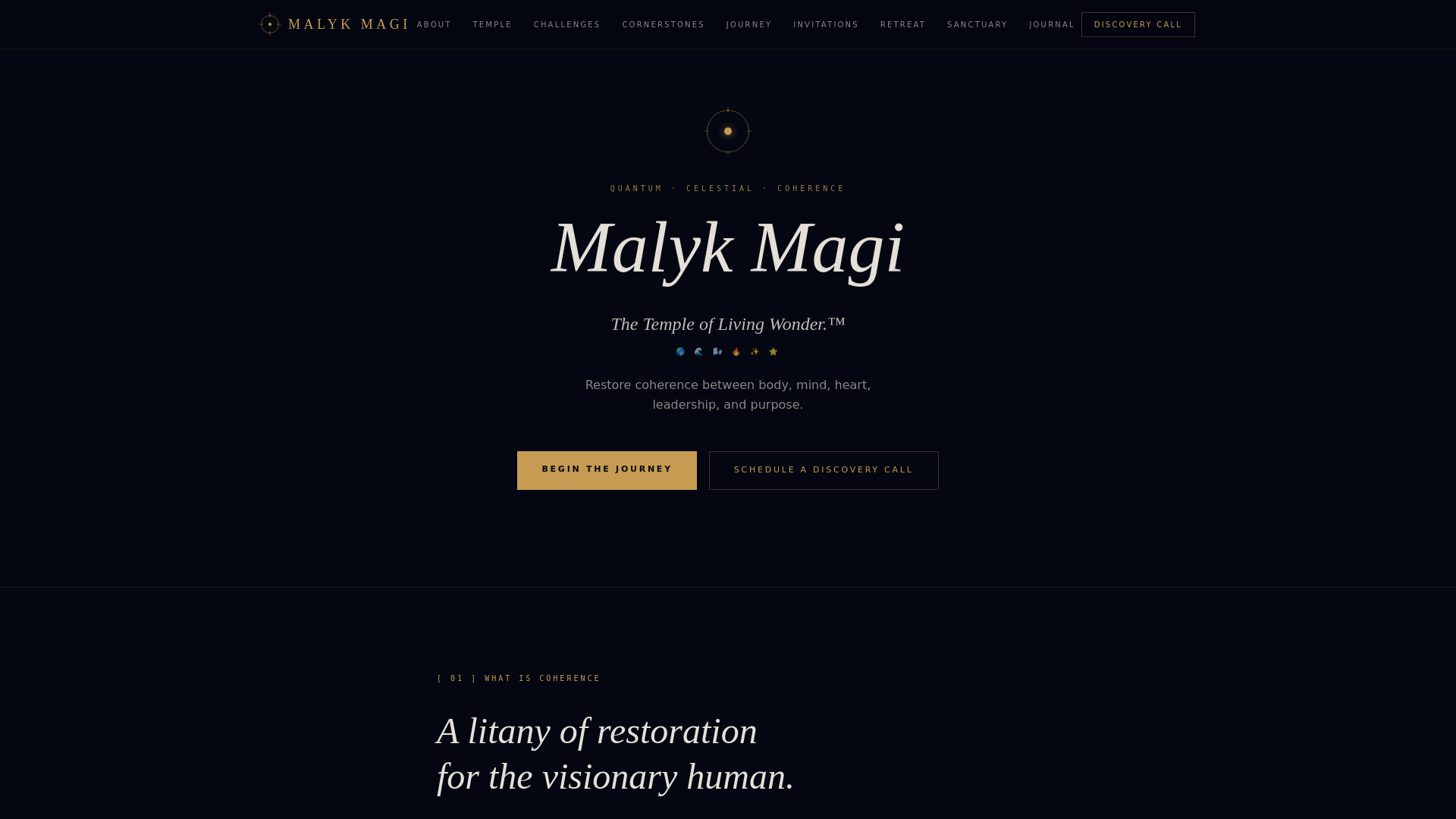 malykmagi.space — The Temple of Living Wonder