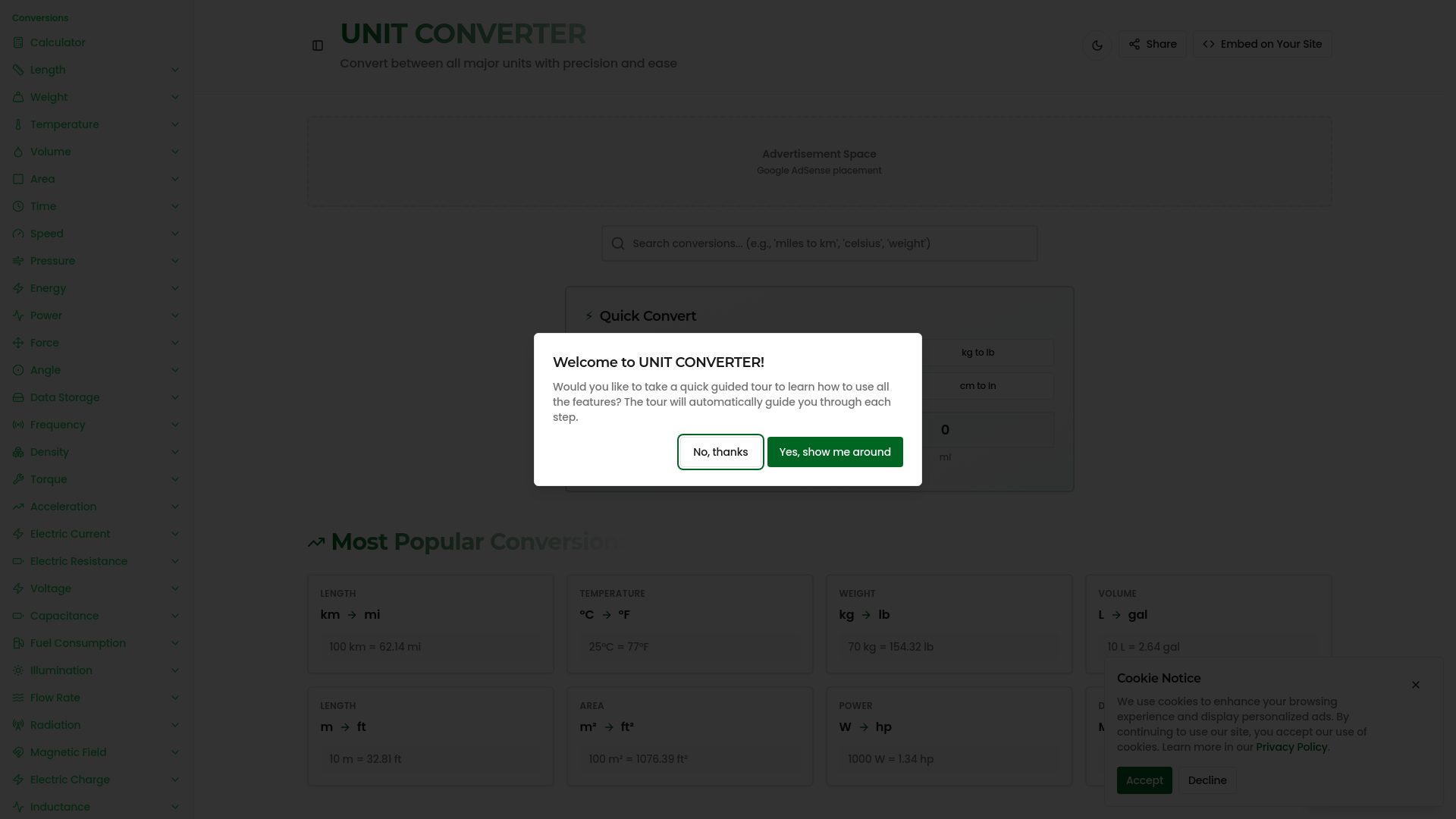 UNIT CONVERTER - Free Online Unit Conversion Calculator | 32+ Categories