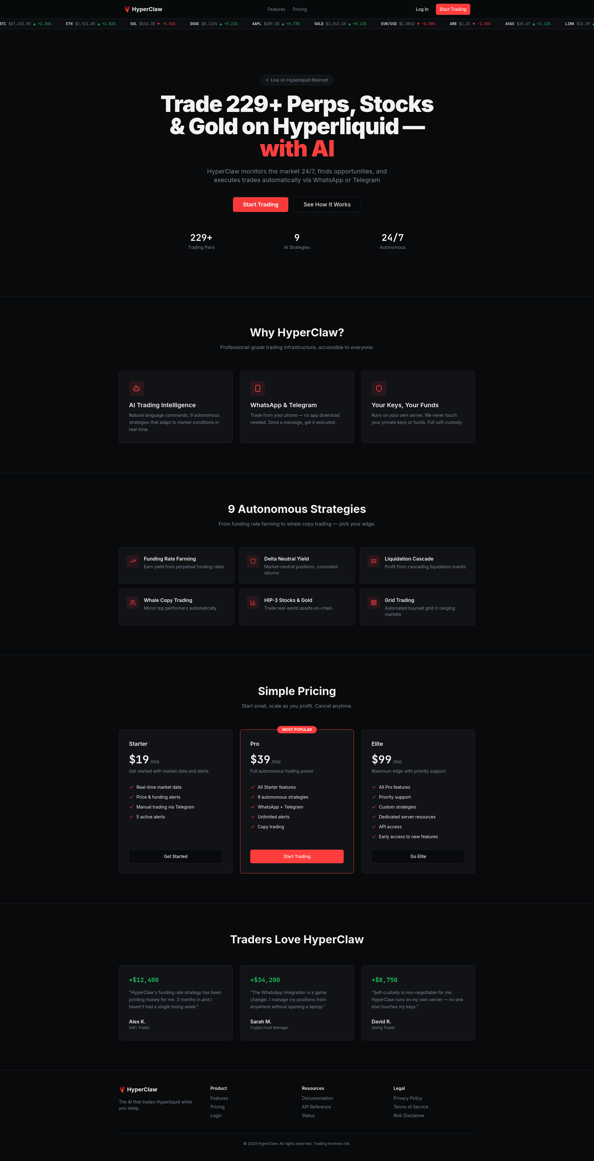 LiquidClaw — AI Trading Bot for Hyperliquid