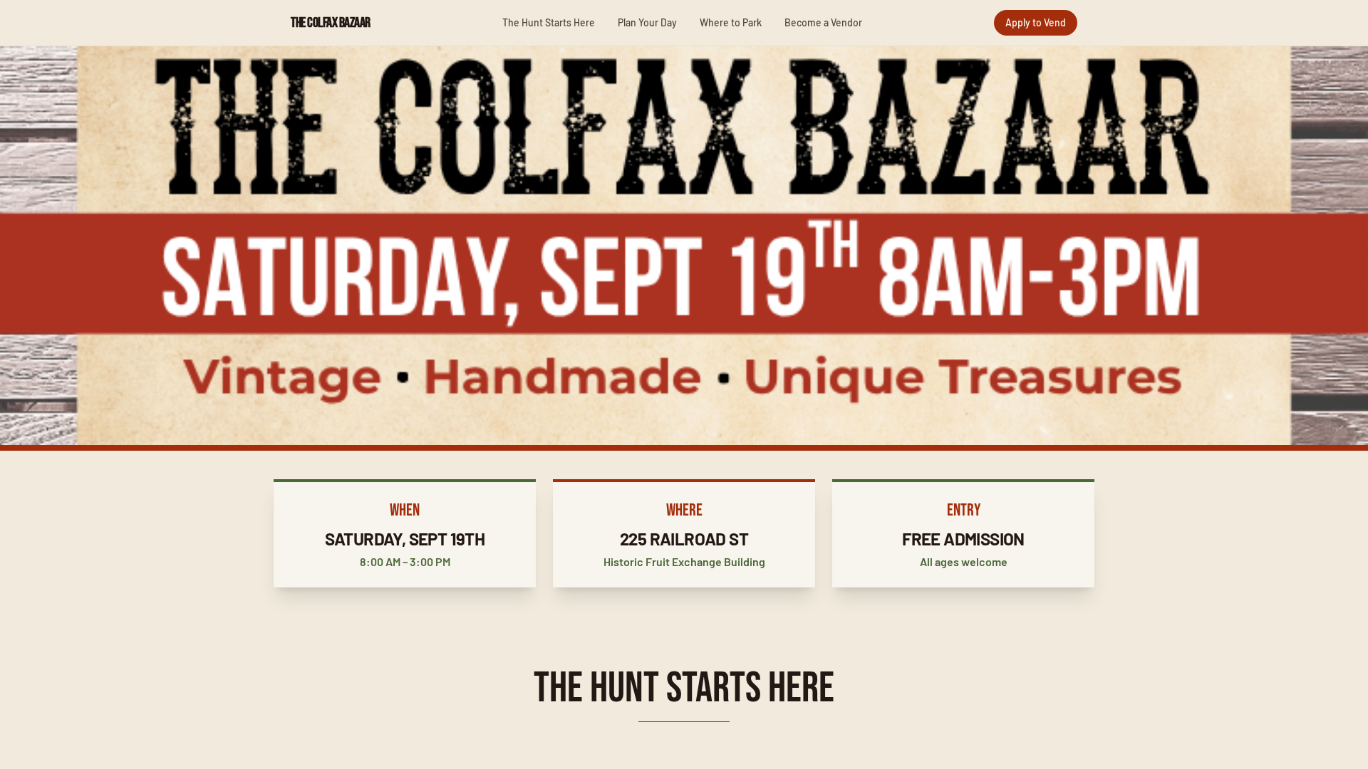 The Colfax Bazaar | Vintage Market & Makers Fair — Saturday, Sept 19 | Colfax, CA
