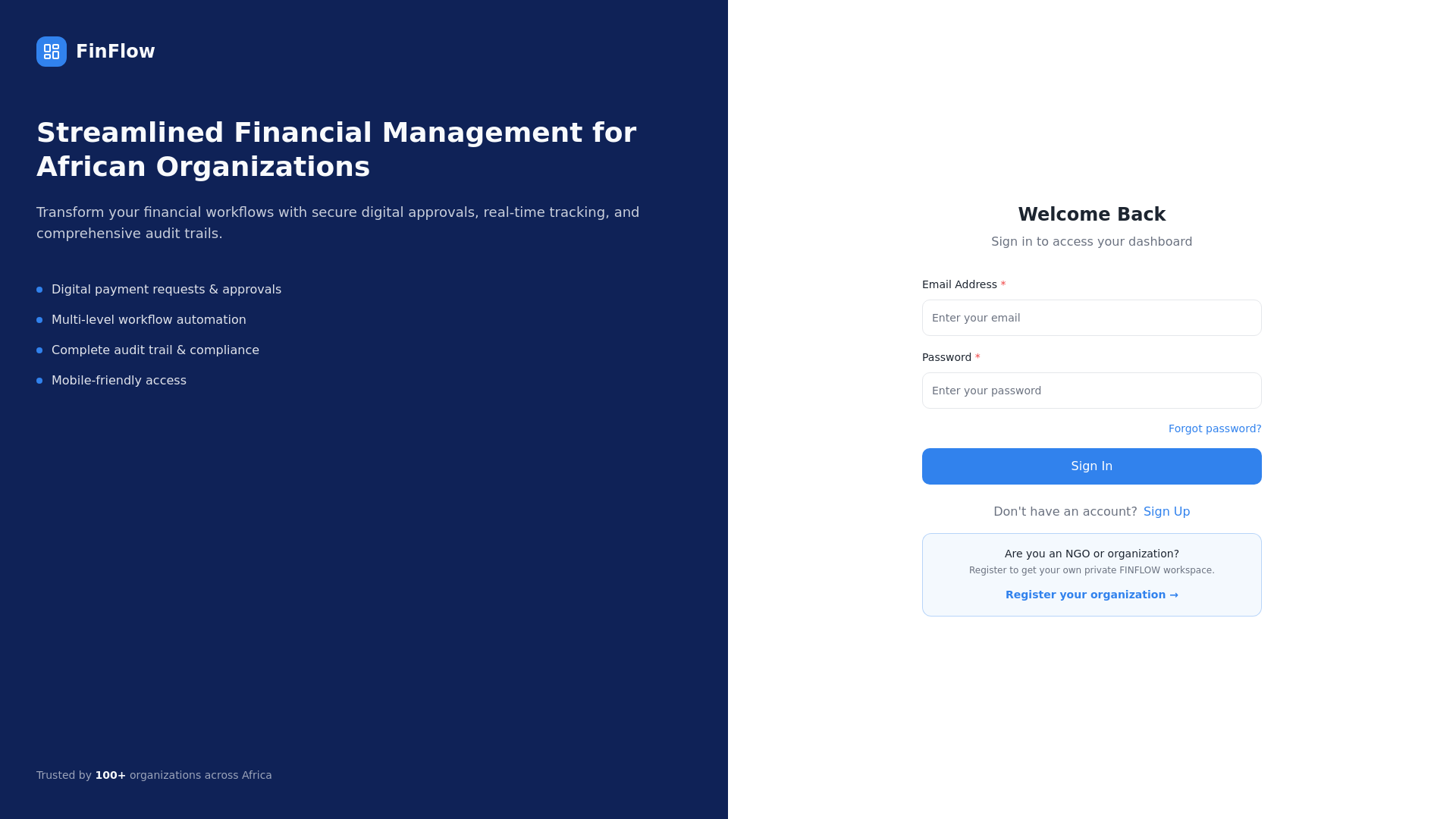 Finflow FinFlow - Streamlined Financial Management for African Organizations