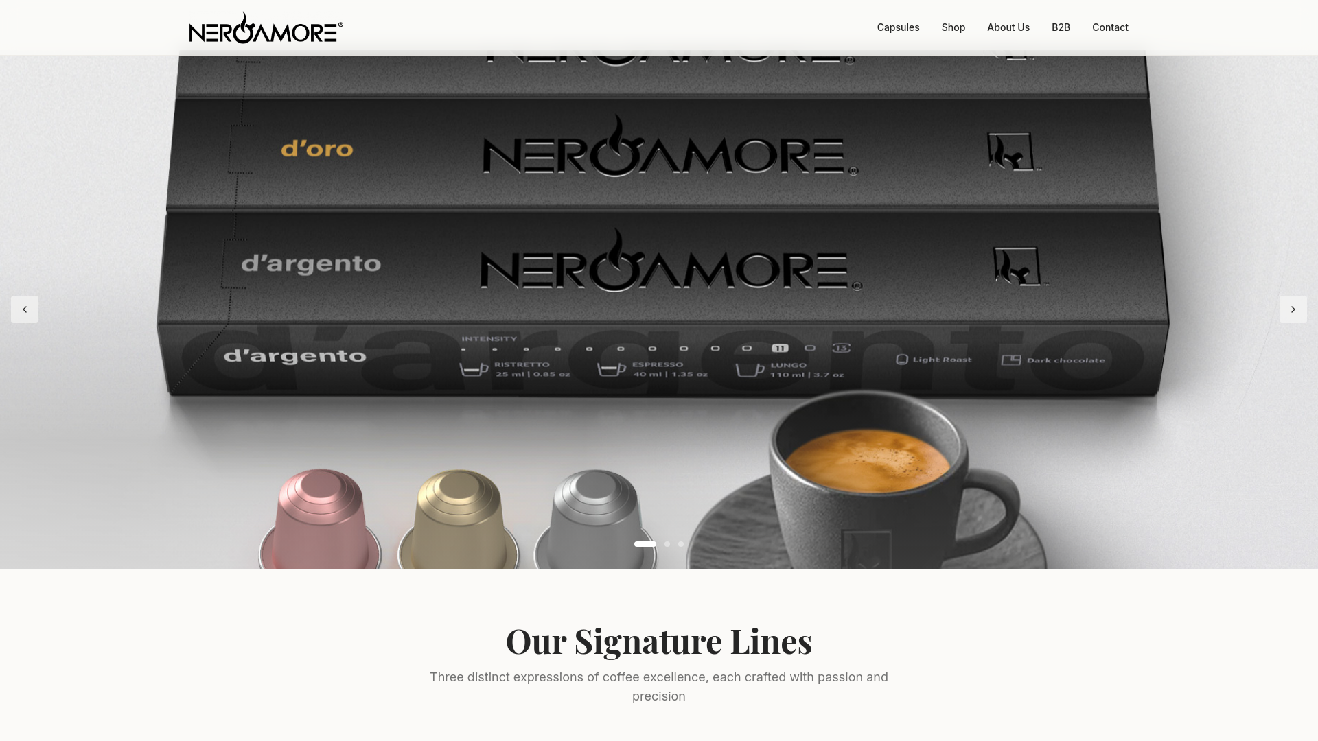 Nero Amore - Premium Coffee Capsules | Rosa, D'oro & D'Argento