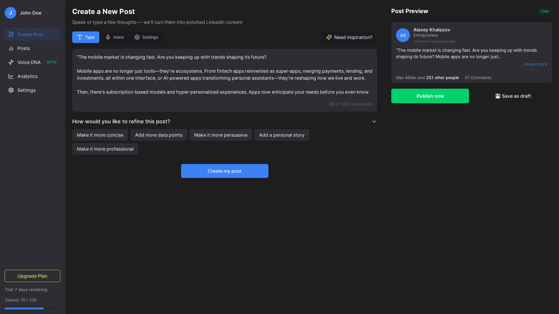 Modern Content Creation & Collaboration Platform