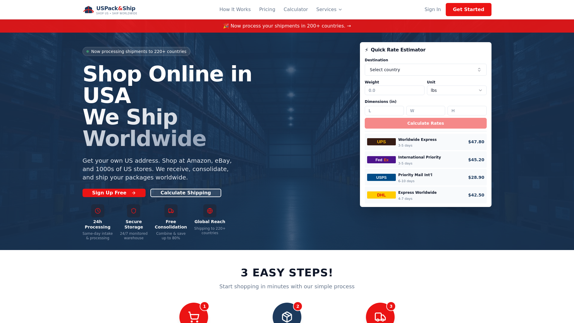 US Global Pack & Ship — Forward US Packages Worldwide