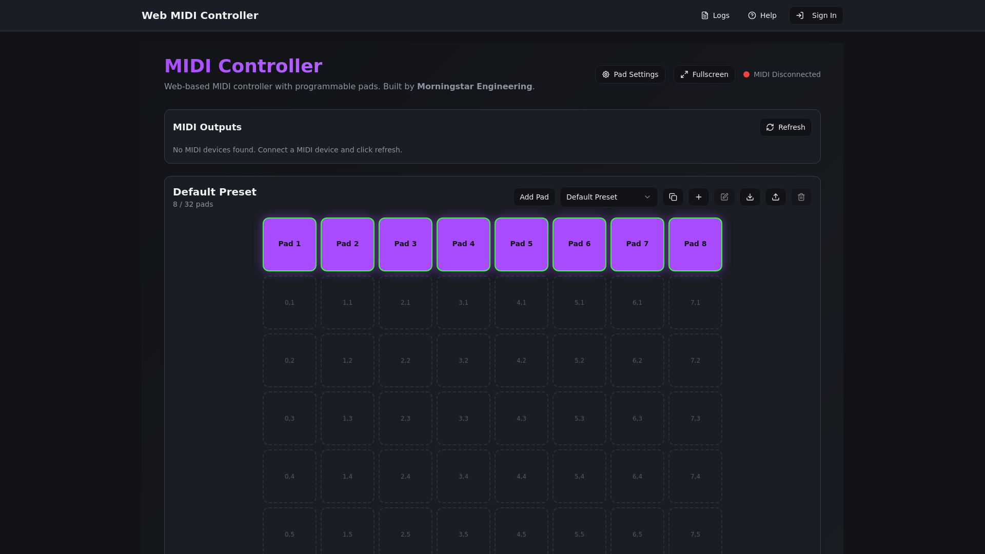 Web MIDI Controller