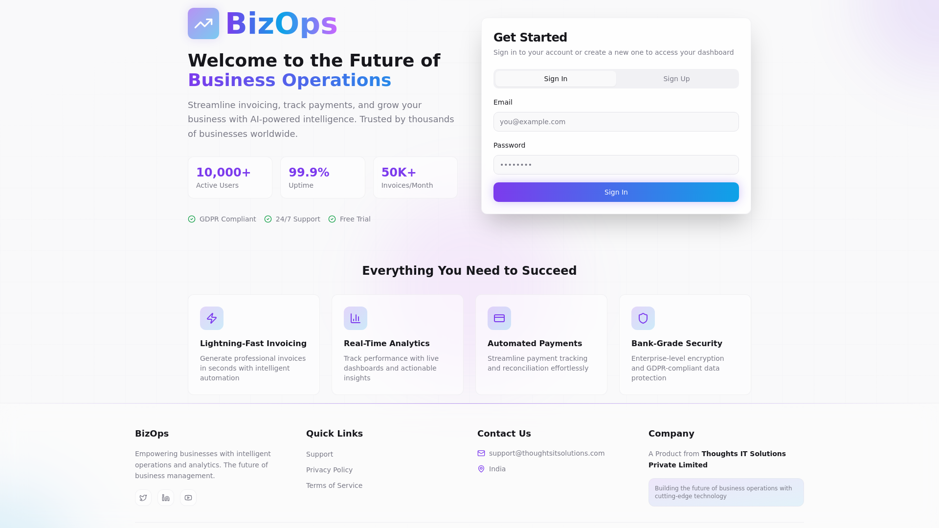 BizOps - AI-Powered Business Intelligence & Operations Platform