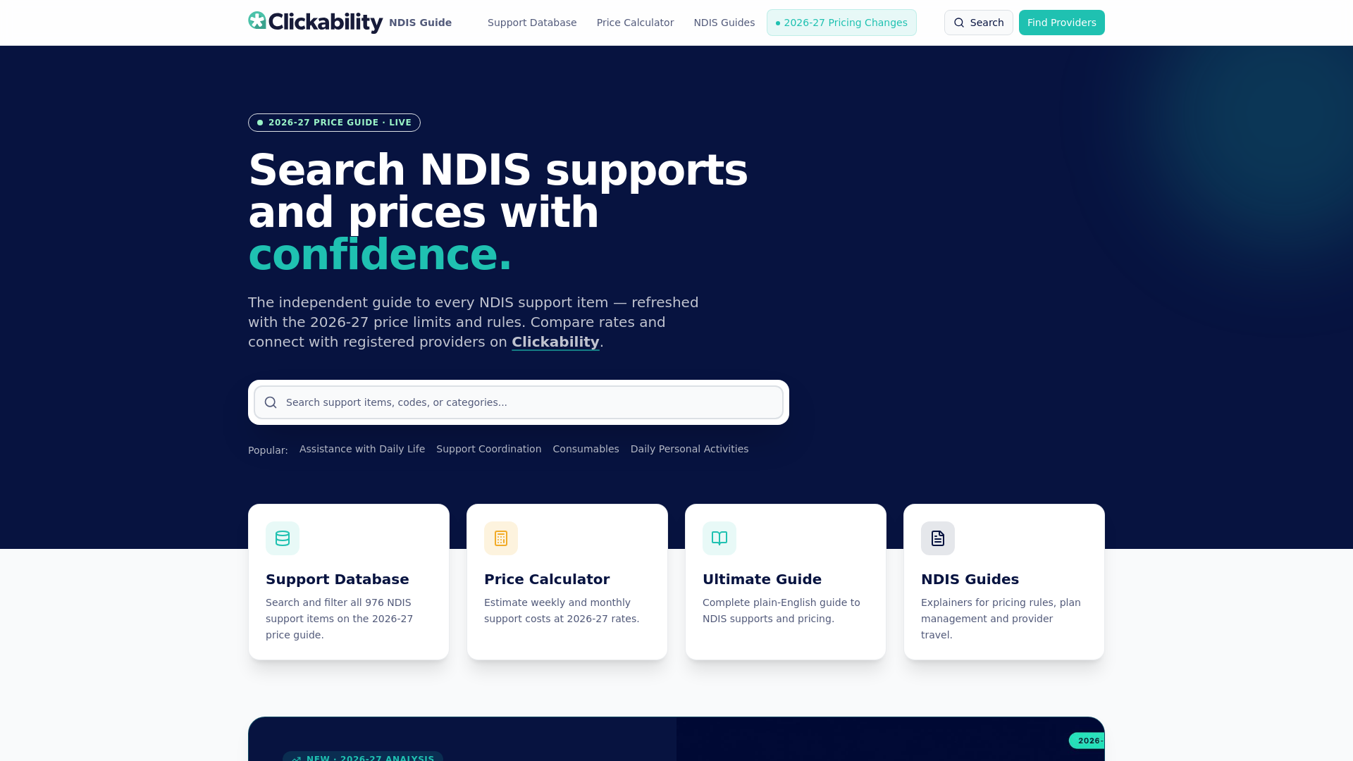 Clickability NDIS Guide – Supports & Price Limits 2026