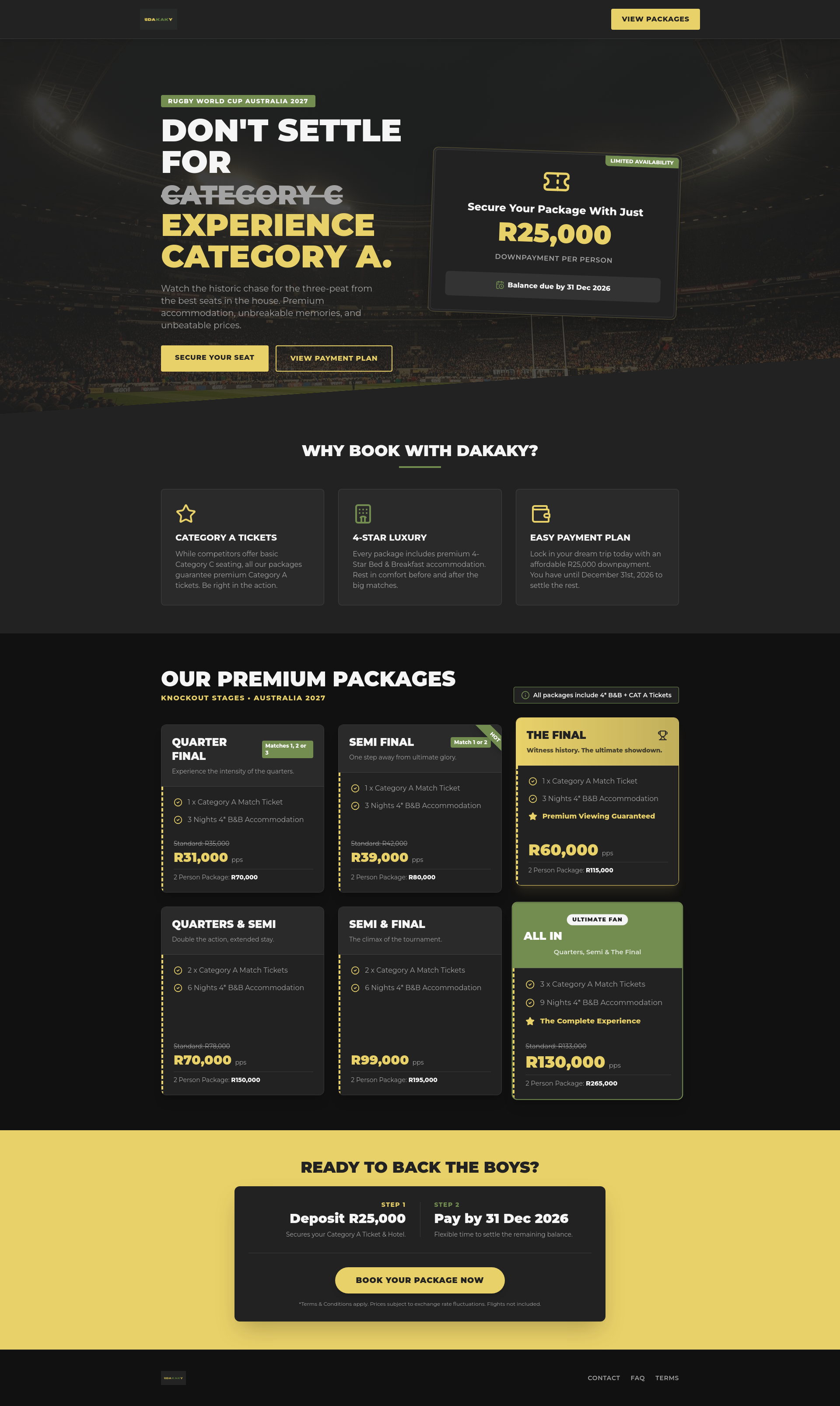 Prime Rugby Seats - Rugby World Cup 2027 Premium Packages