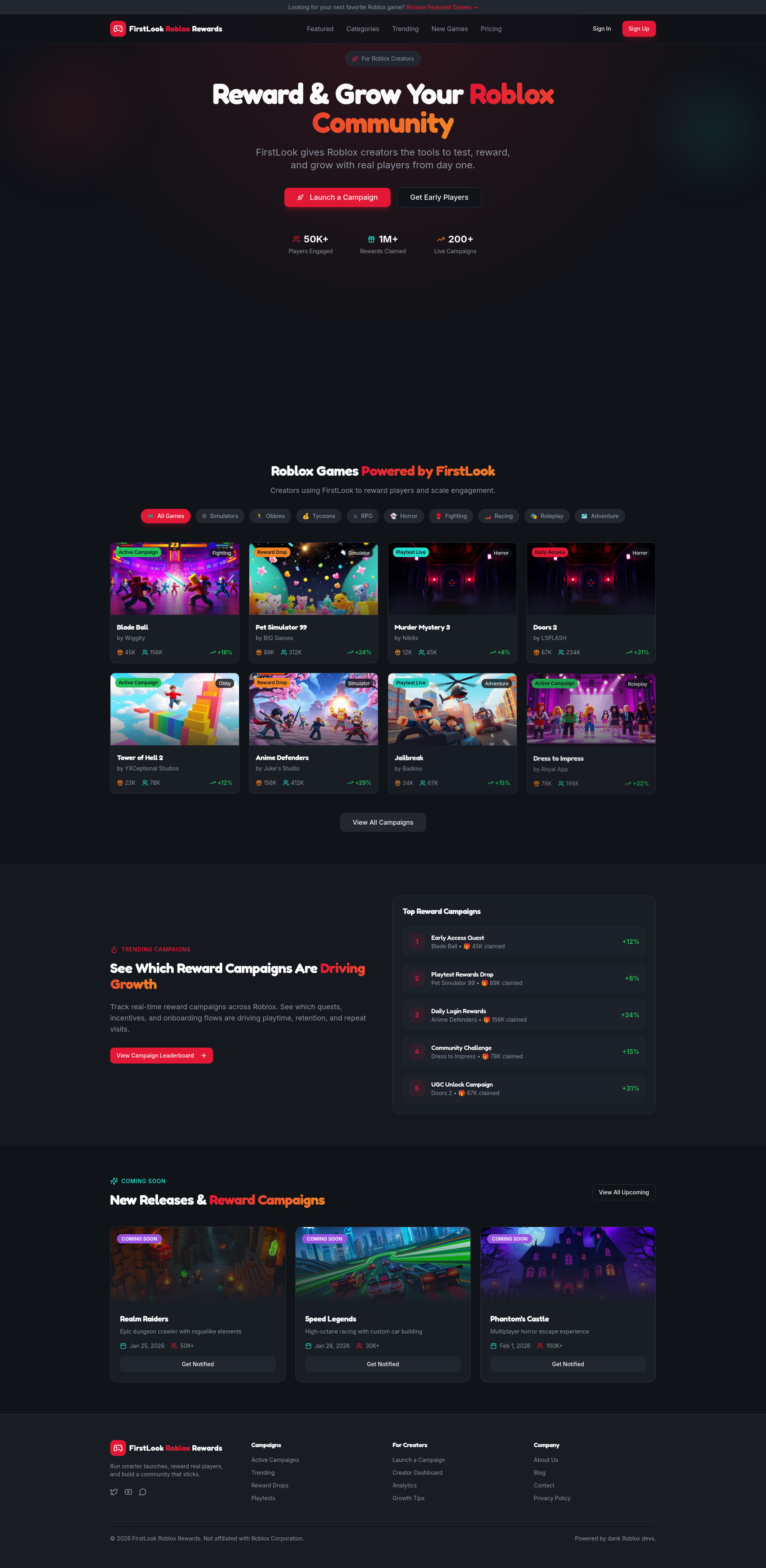 FirstLook Roblox Rewards