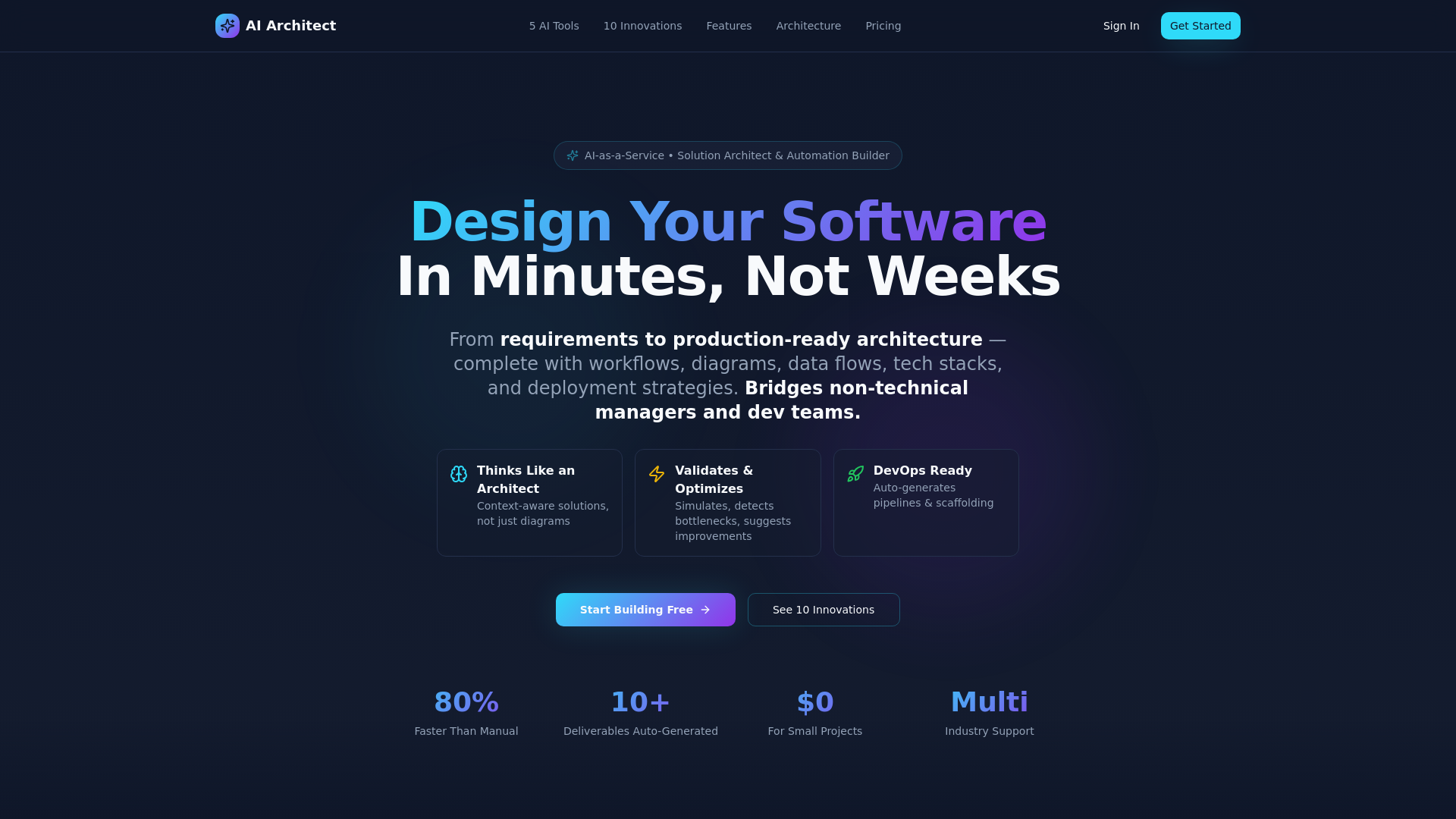 AI Solution Architect - Next-Gen Architecture Platform