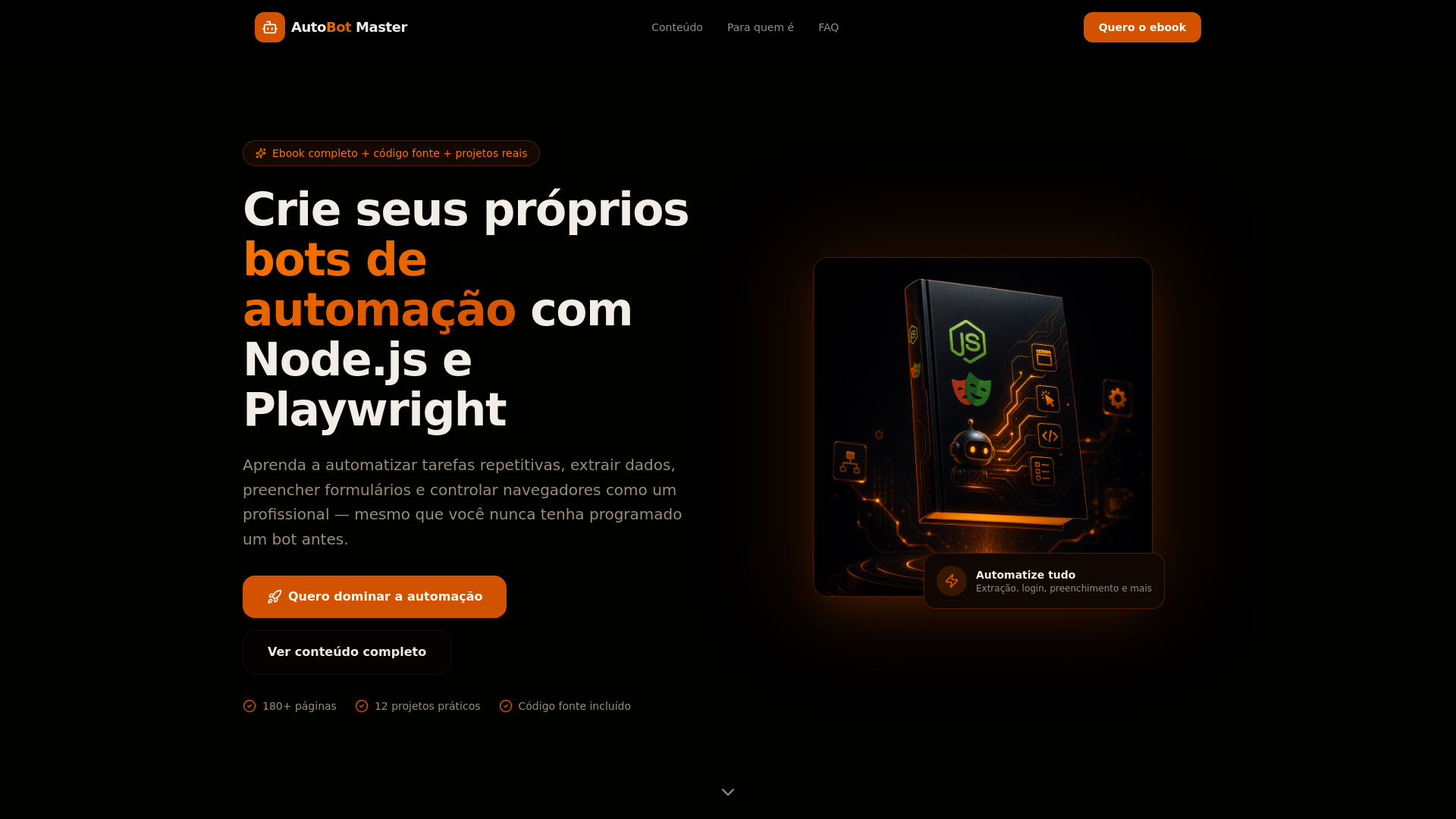 Capa do ebook Bots de Automação com Node.js e Playwright