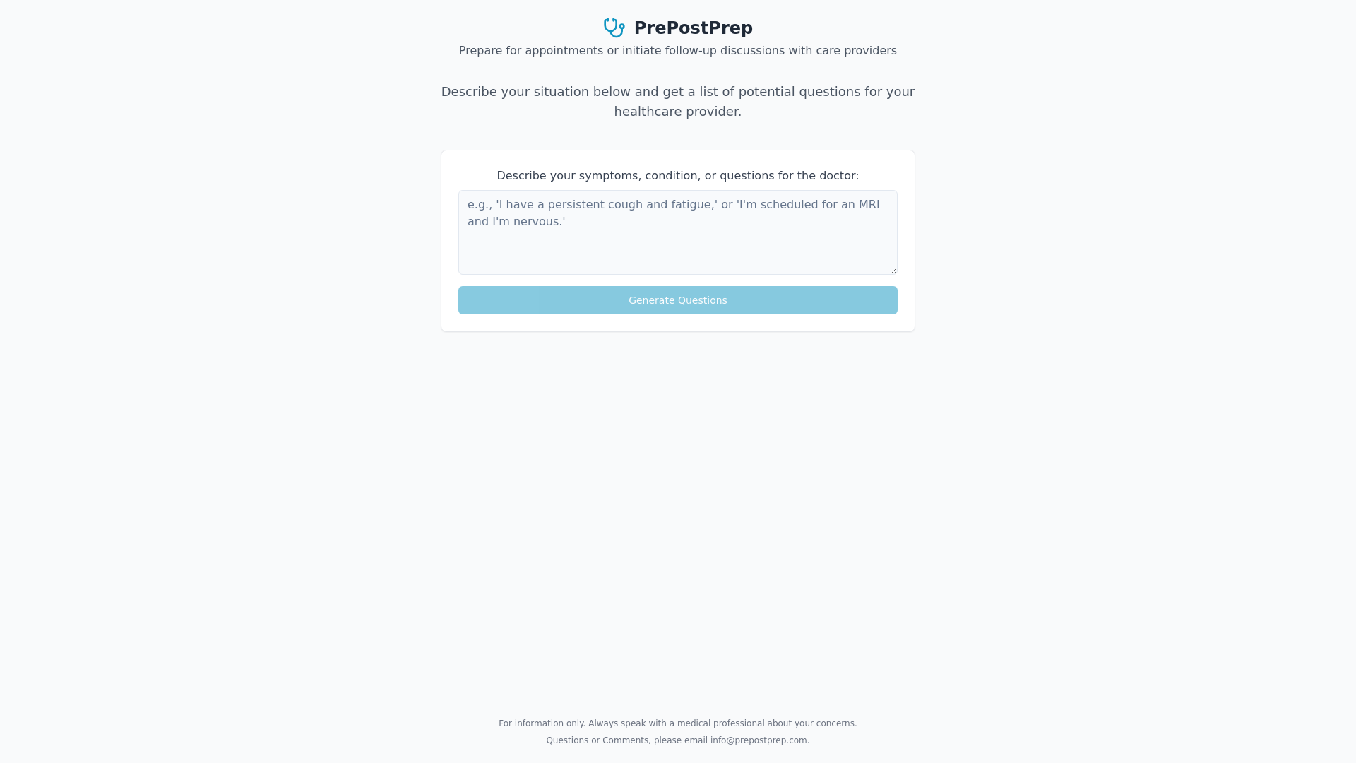 Show HN: Simple web app to improve conversations with health care providers