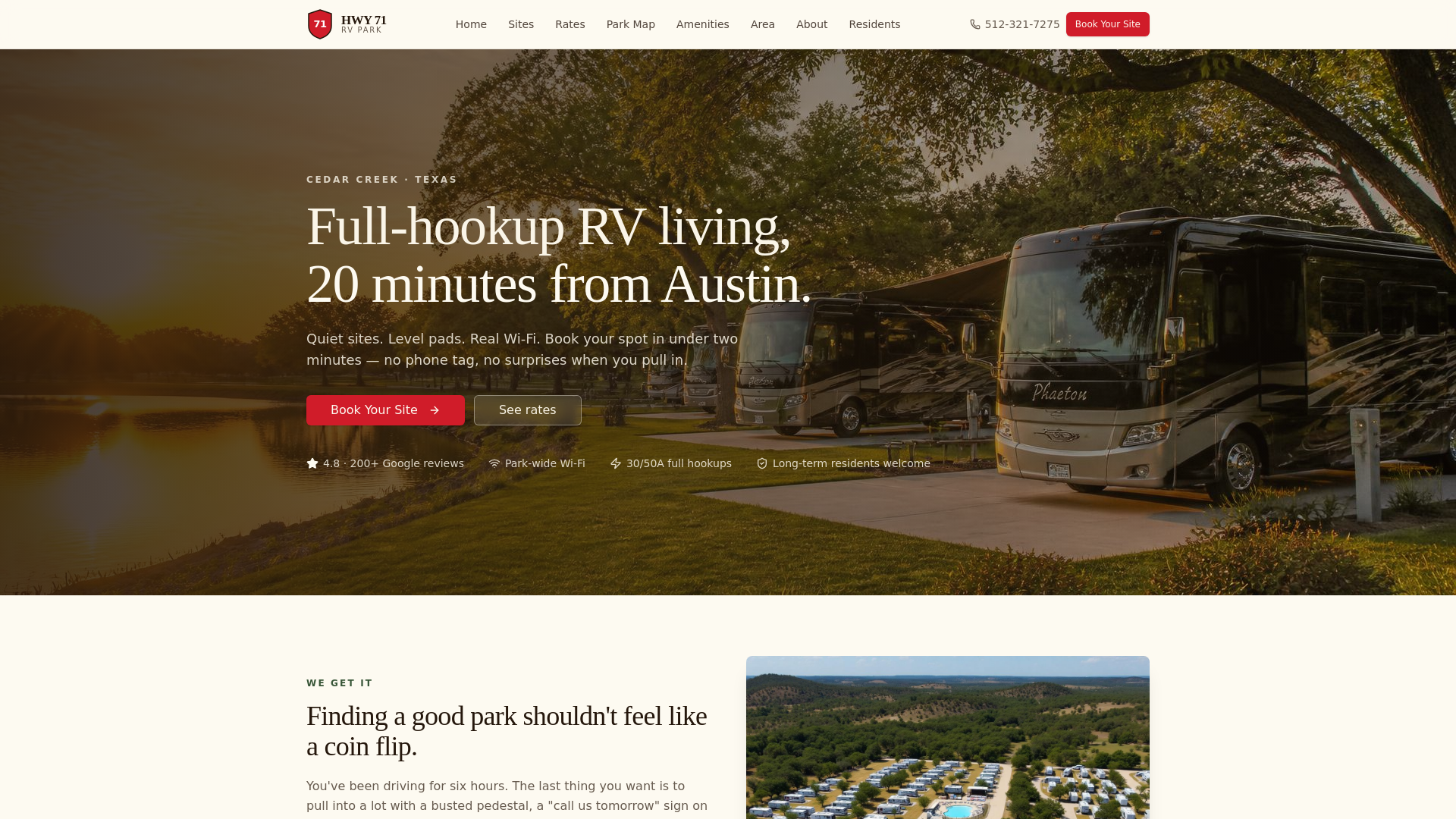 Hwy 71 RV Park RV park in Cedar Creek, TX (photo 1)
