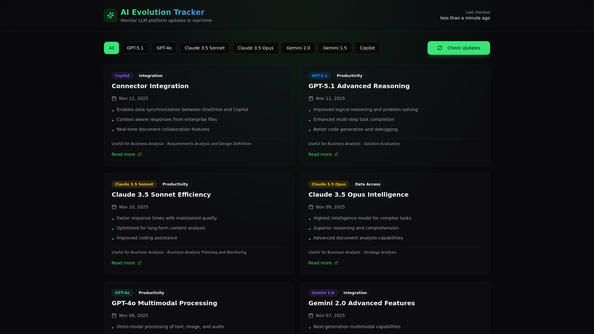 AI Evolution Tracker - Monitor LLM Updates from OpenAI, Claude, Gemini ...