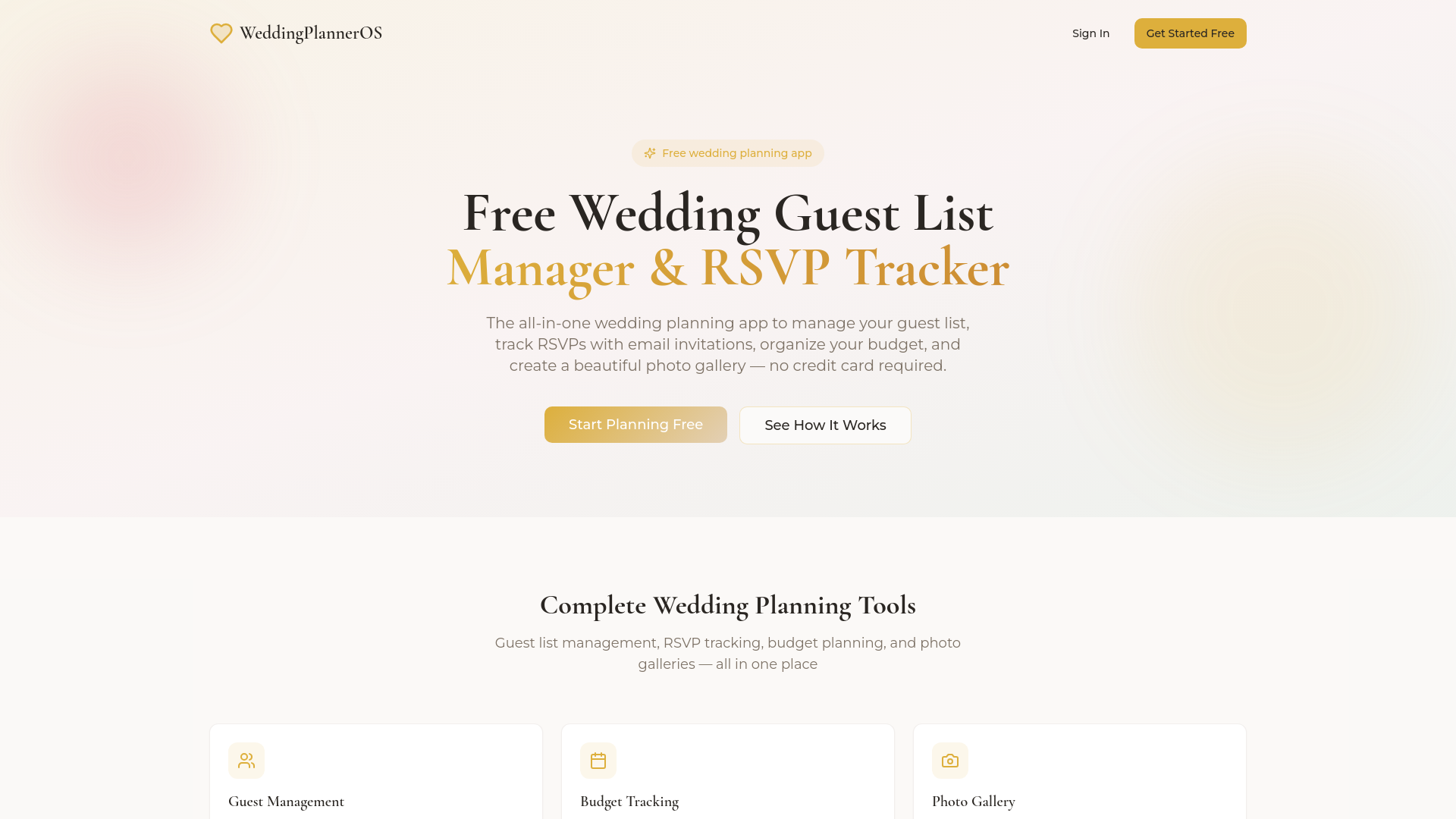 Free Wedding Guest List Manager & RSVP Tracker | WeddingPlannerOS
