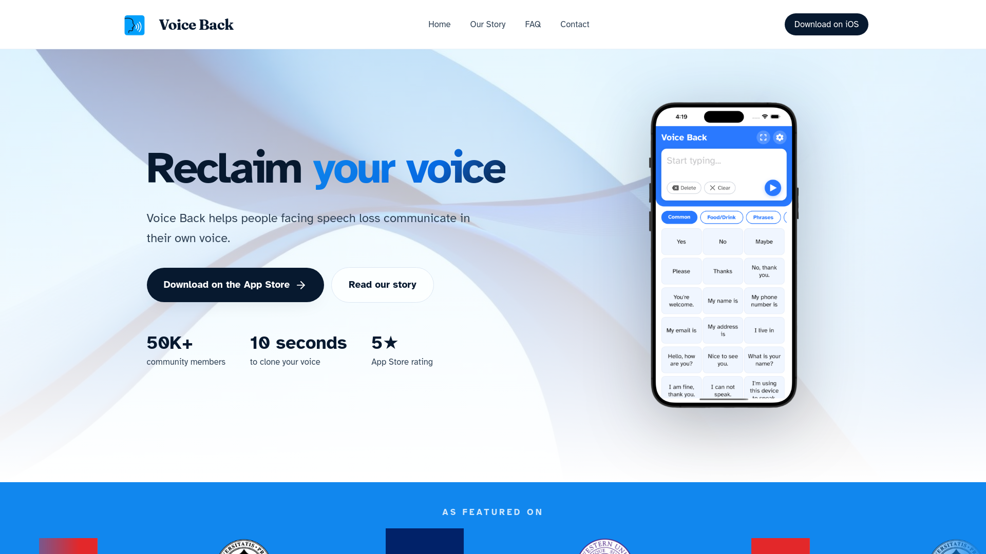 Voice Back: una app de IA para que personas con ELA conserven su voz