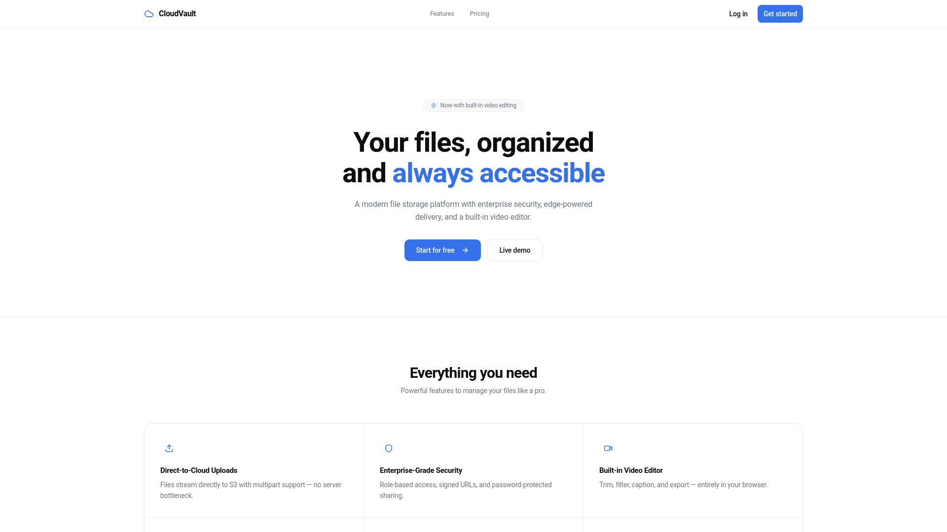 CloudVault — Secure Cloud File Storage