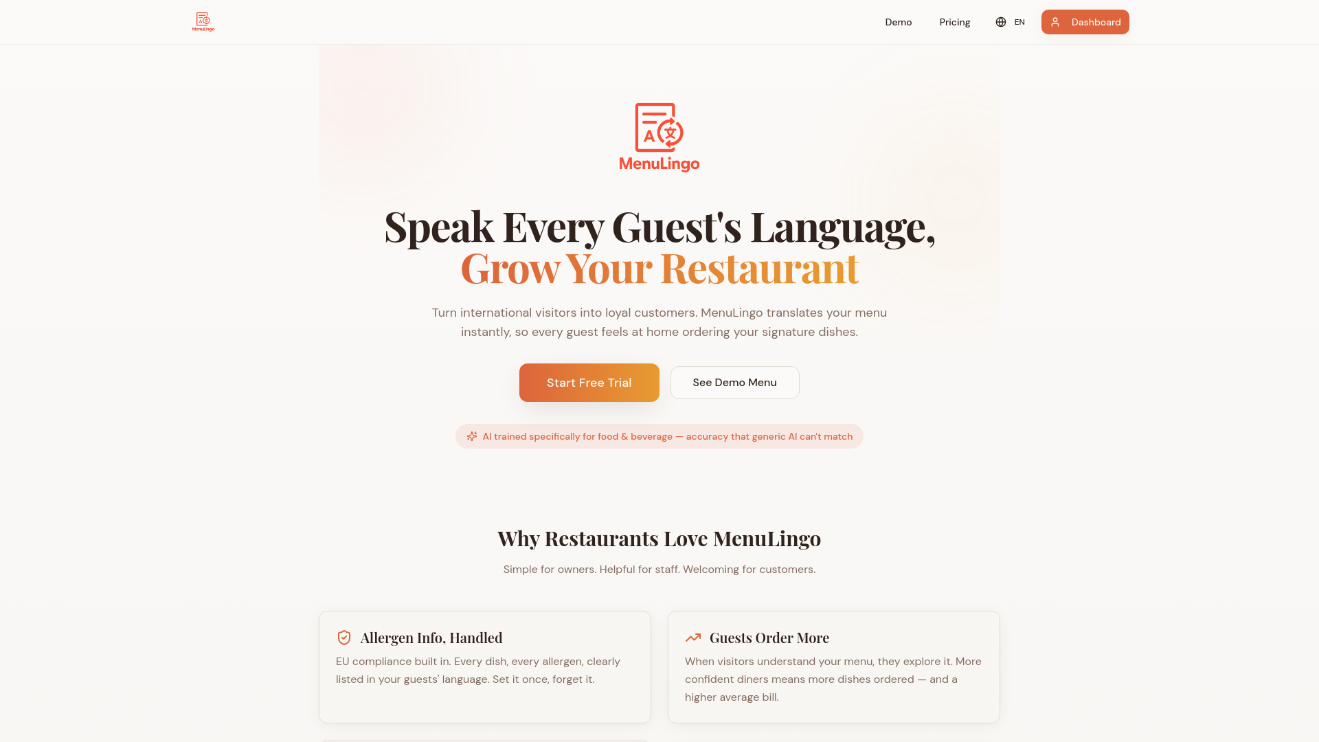 MenuLingo — AI Restaurant Menu Translation in 11+ Languages