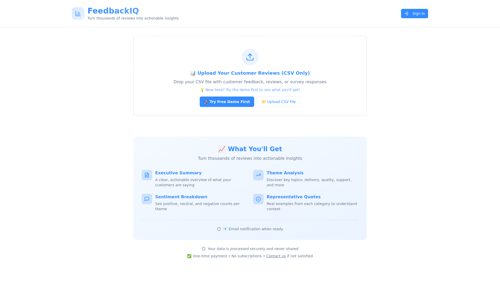 FeedbackIQ Screenshot