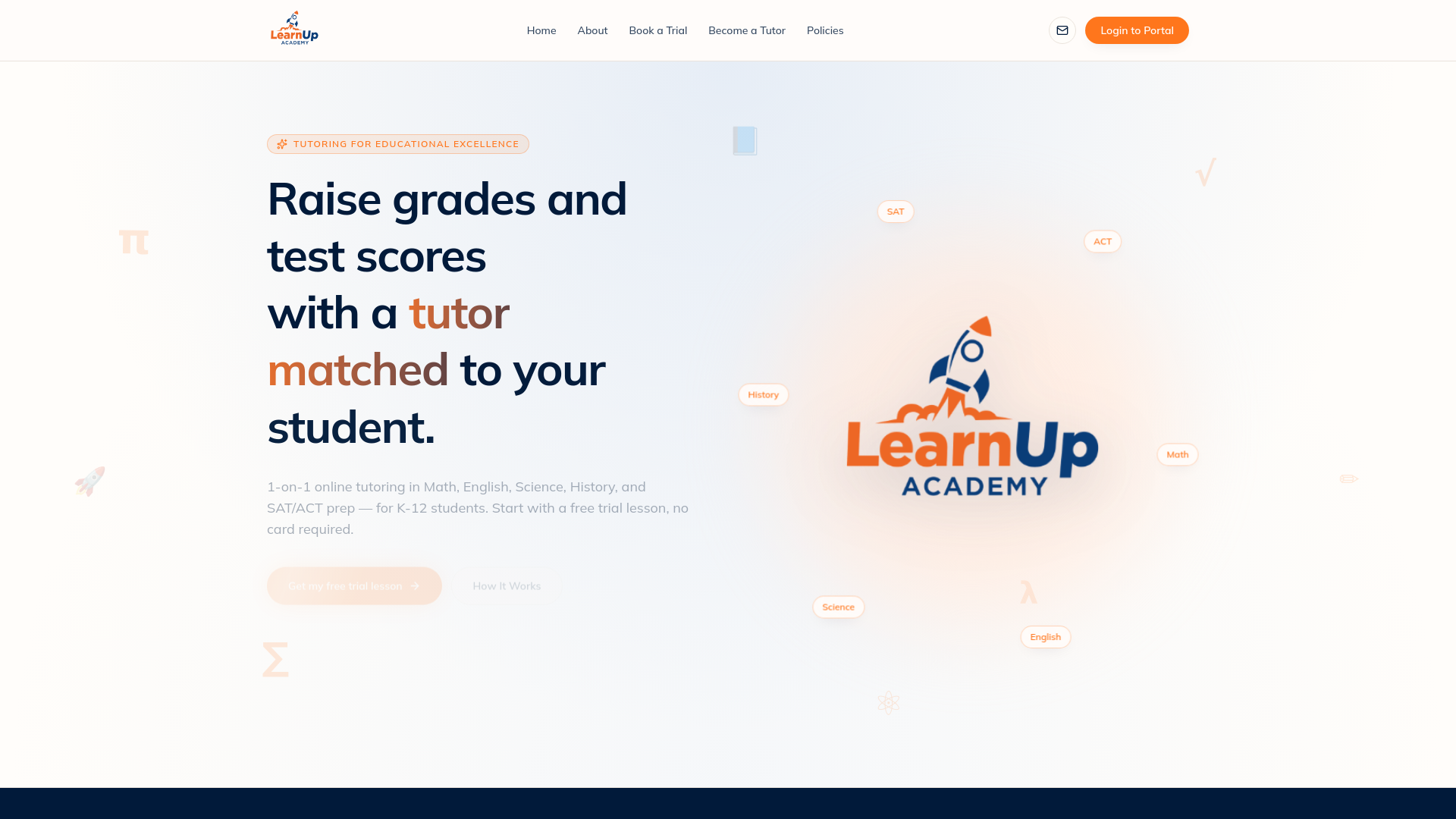 LearnUp Academy — Personalized K-12 & Test Prep Tutoring