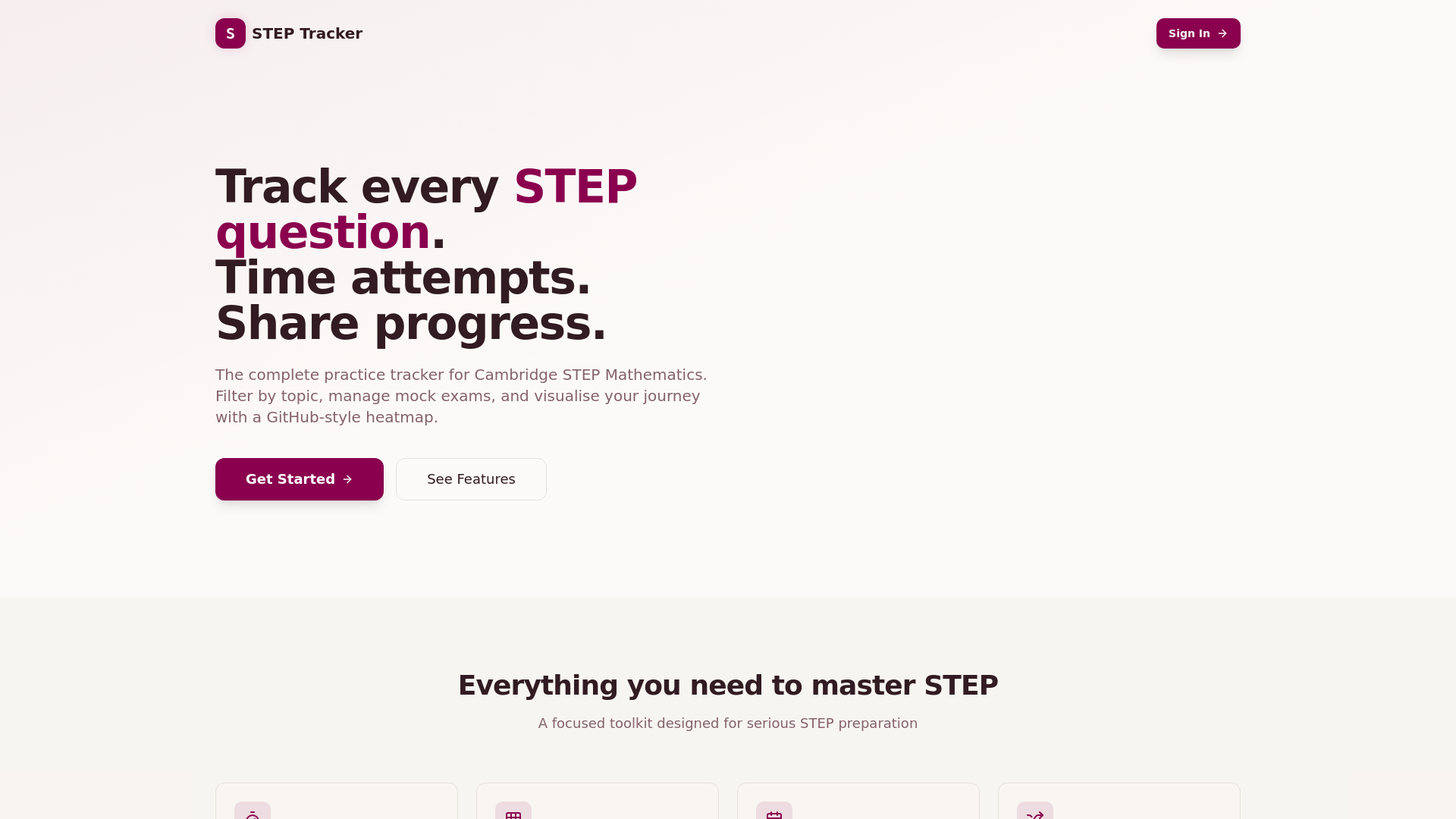 Step Join STEP Tracker — Cambridge Mathematics STEP Preparation