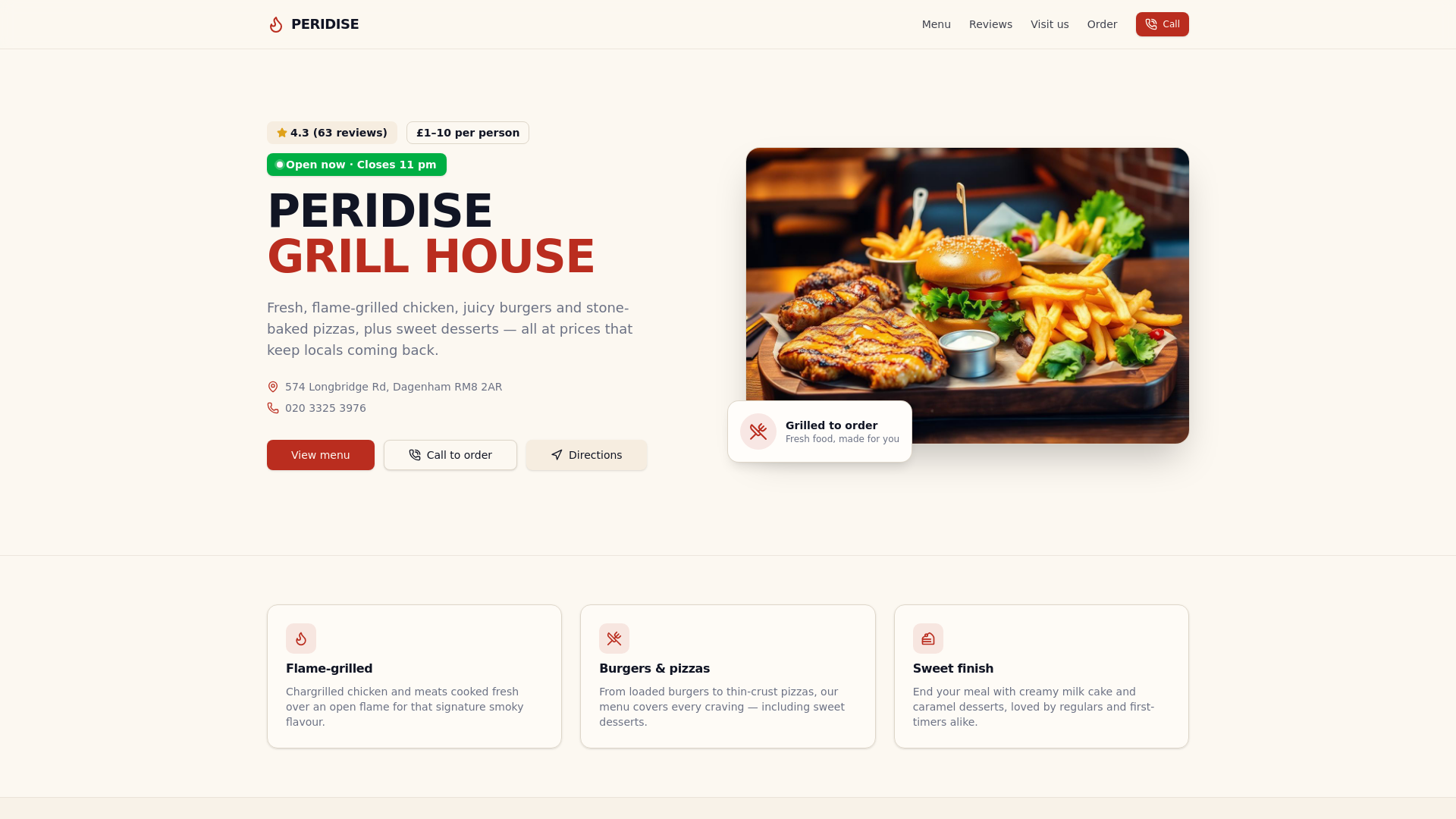 PERIDISE GRILL HOUSE in Dagenham