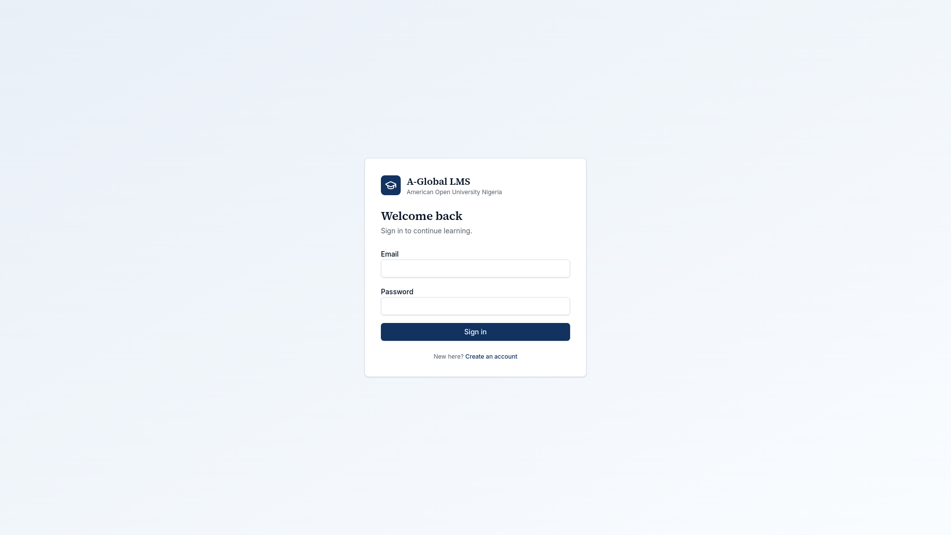 Sign in — A-Global LMS