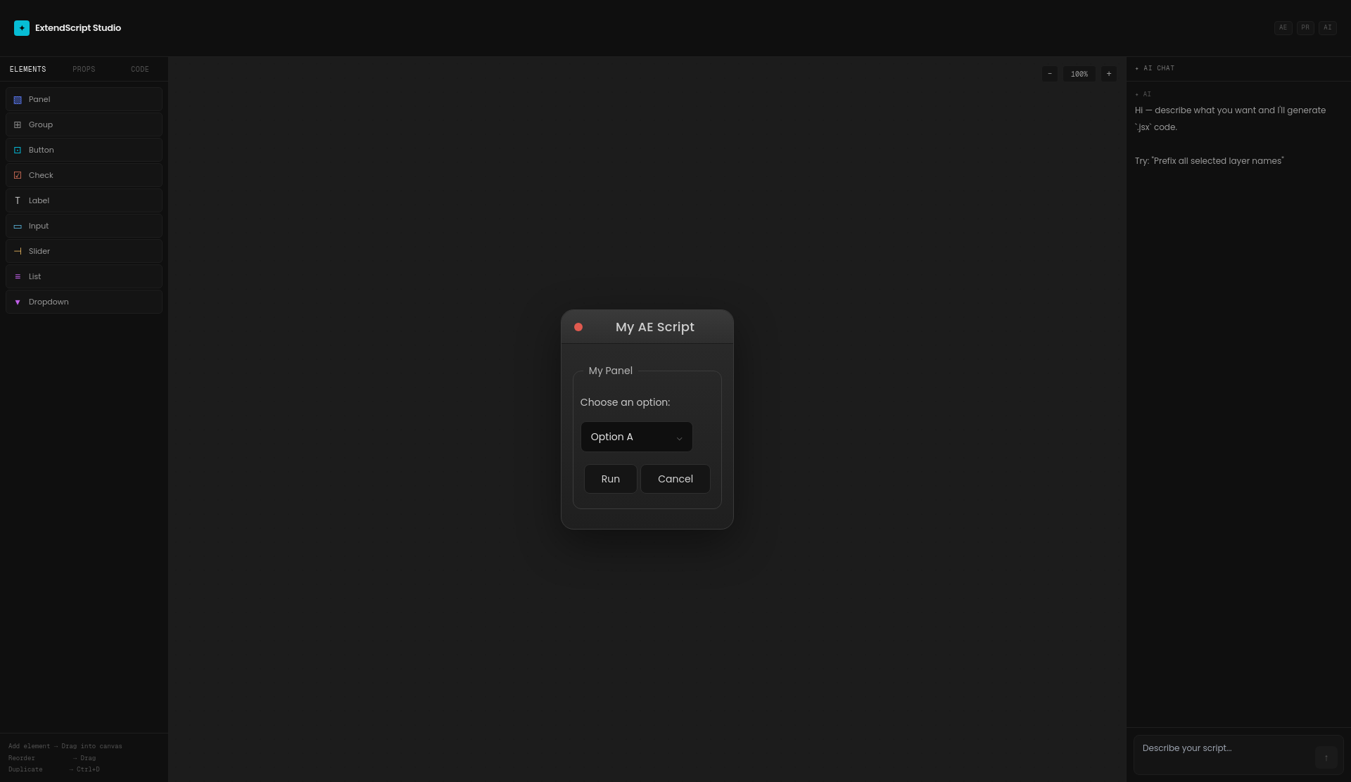 ScriptCopilot AI Script Generator for After Effects