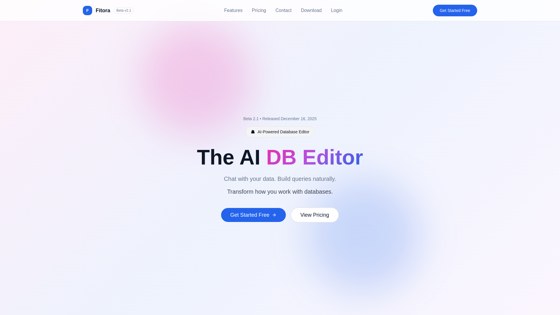 Fitora - The AI DB Editor | Chat with Your Data