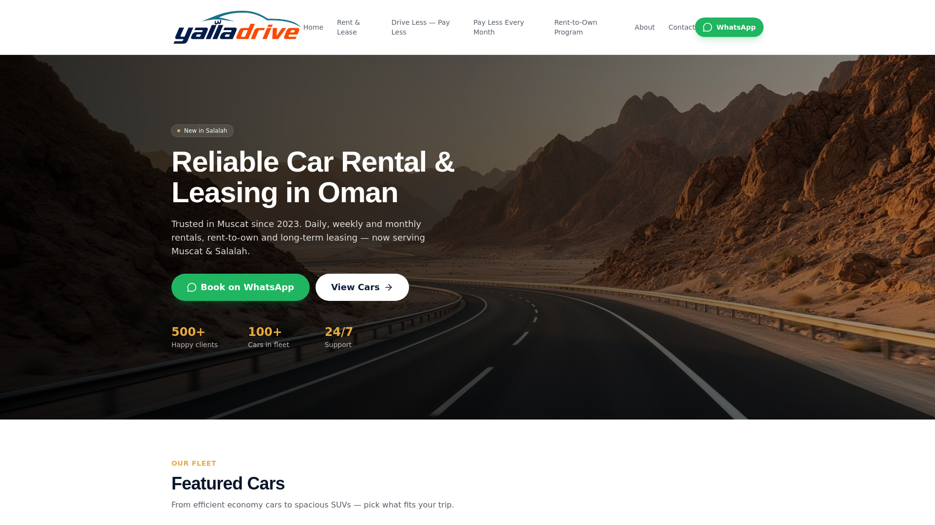 Rent a Car in Oman | Yalla Drive — Muscat & Salalah