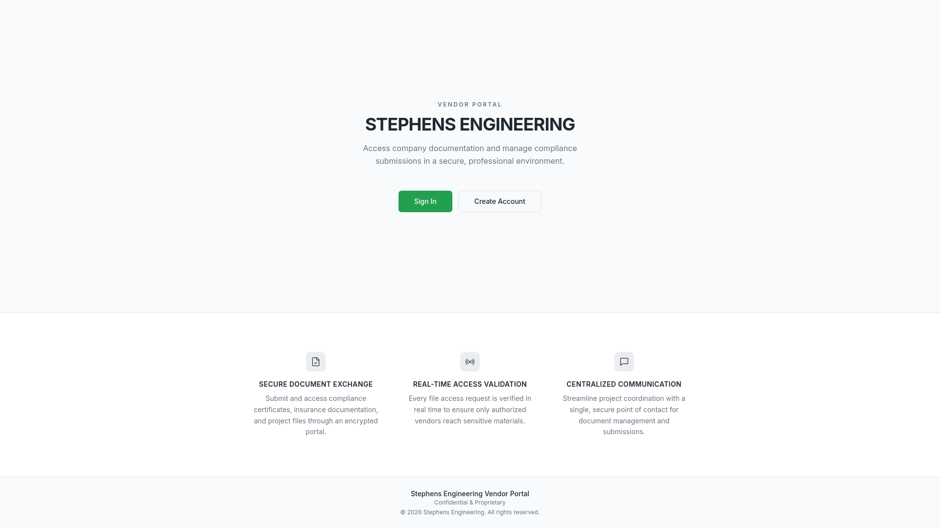 Stephens Engineering Vendor Portal