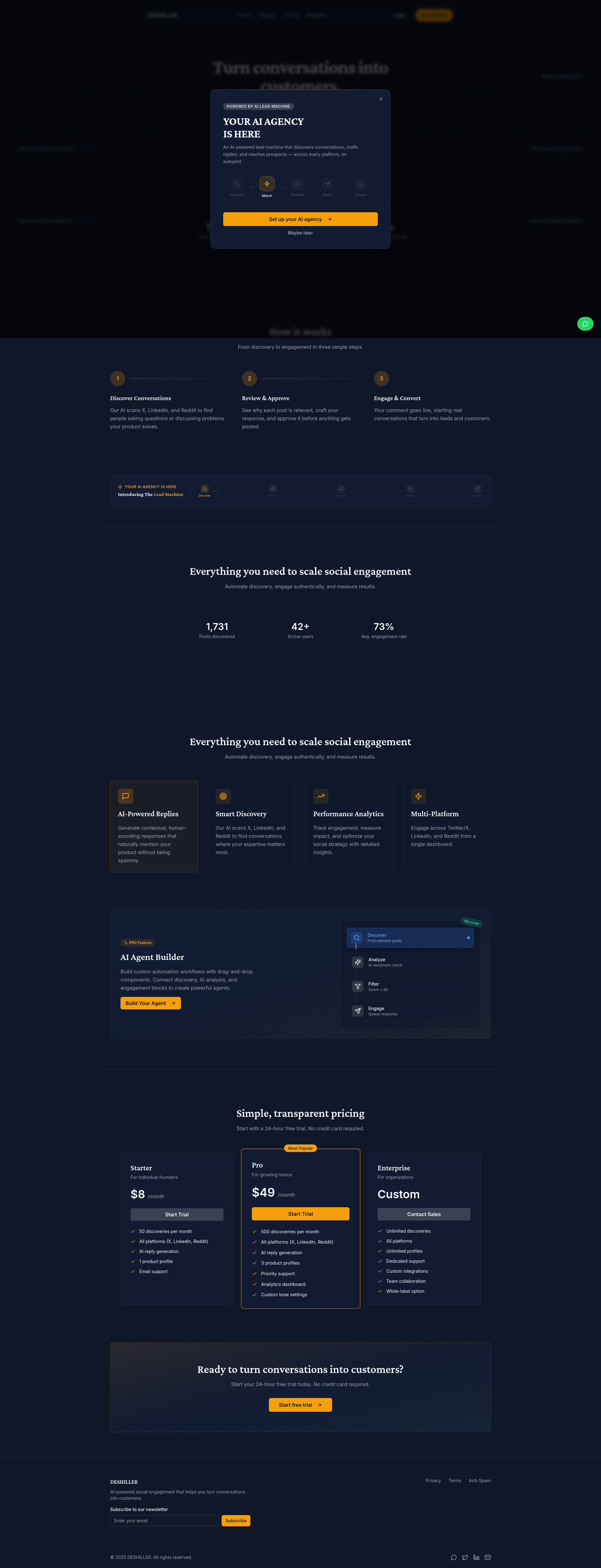 DESHILLER - Intelligent Social Media Engagement logo