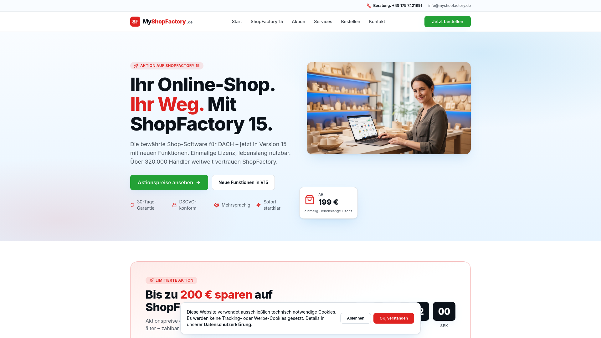 MyShopFactory.de – ShopFactory 15 Lizenzen, Upgrades & Services für DACH